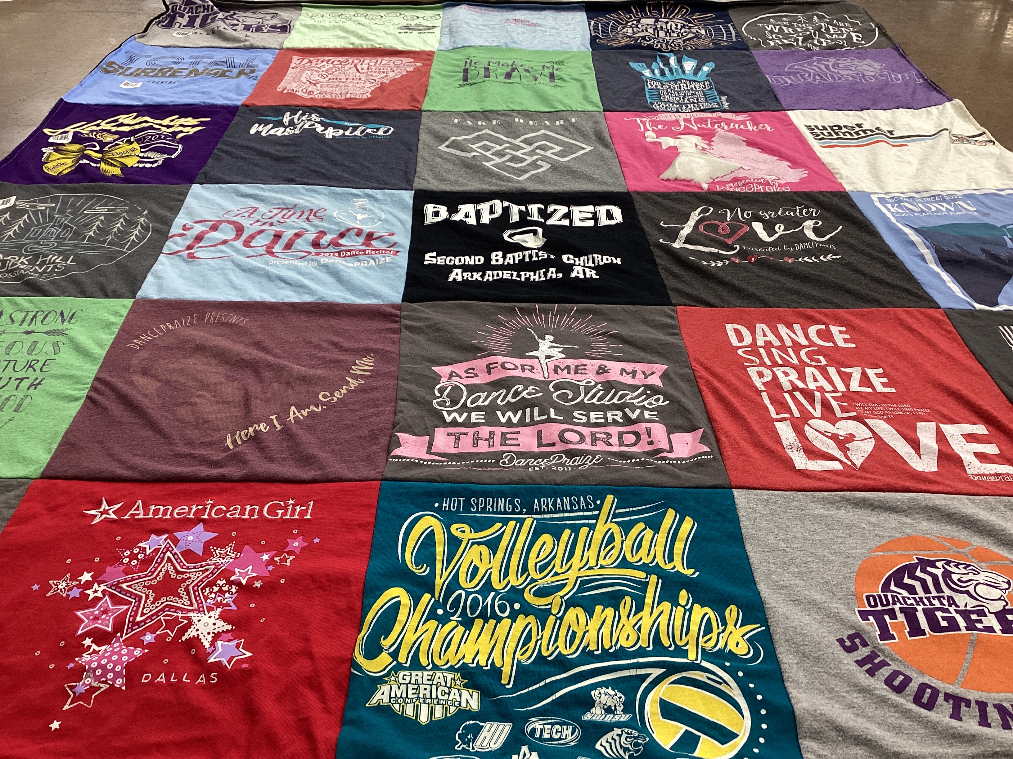 T-shirt quilt featuring ouachita tigers shooting team by AMBER from AR