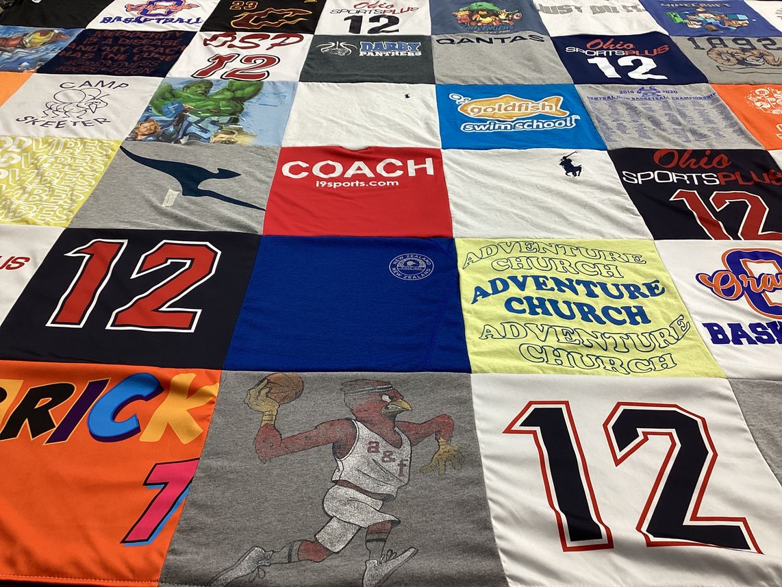 T-shirt quilt featuring basketball team by Monica from OH