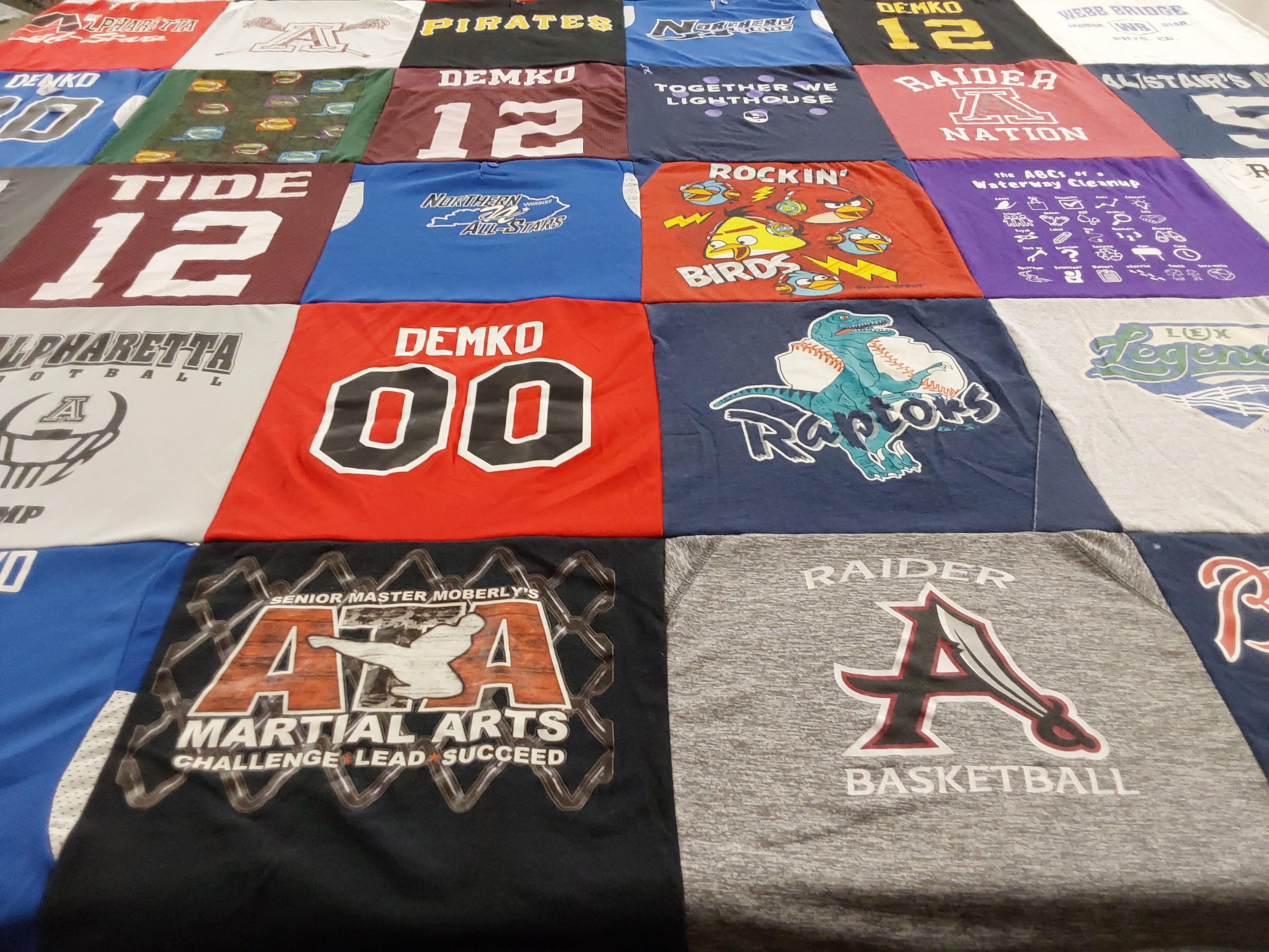 T-shirt quilt featuring raider basketball team by Beth from GA