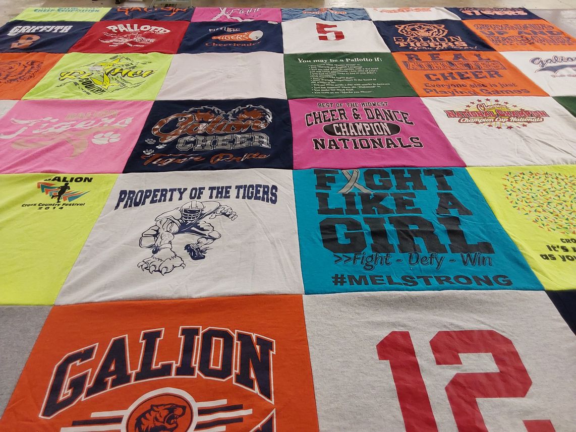 T-shirt quilt featuring galion tigers by Mary from OH