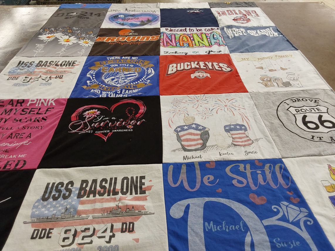 T-shirt quilt featuring cleveland browns, cleveland indians by Suzie from OH