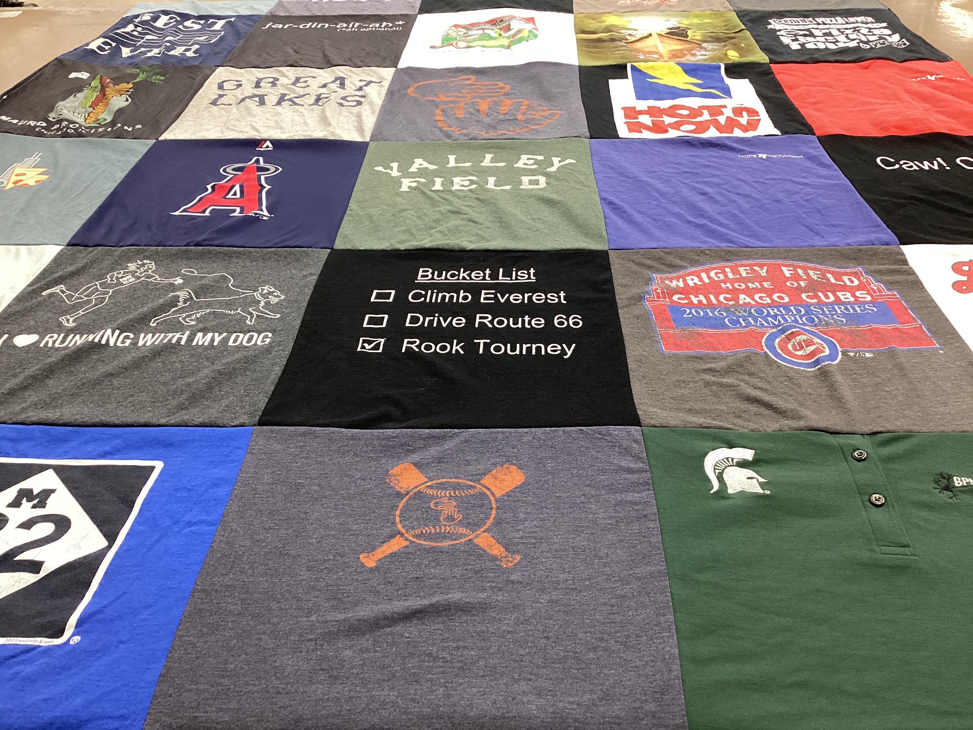 T-shirt quilt featuring chicago cubs by Betsy from MI