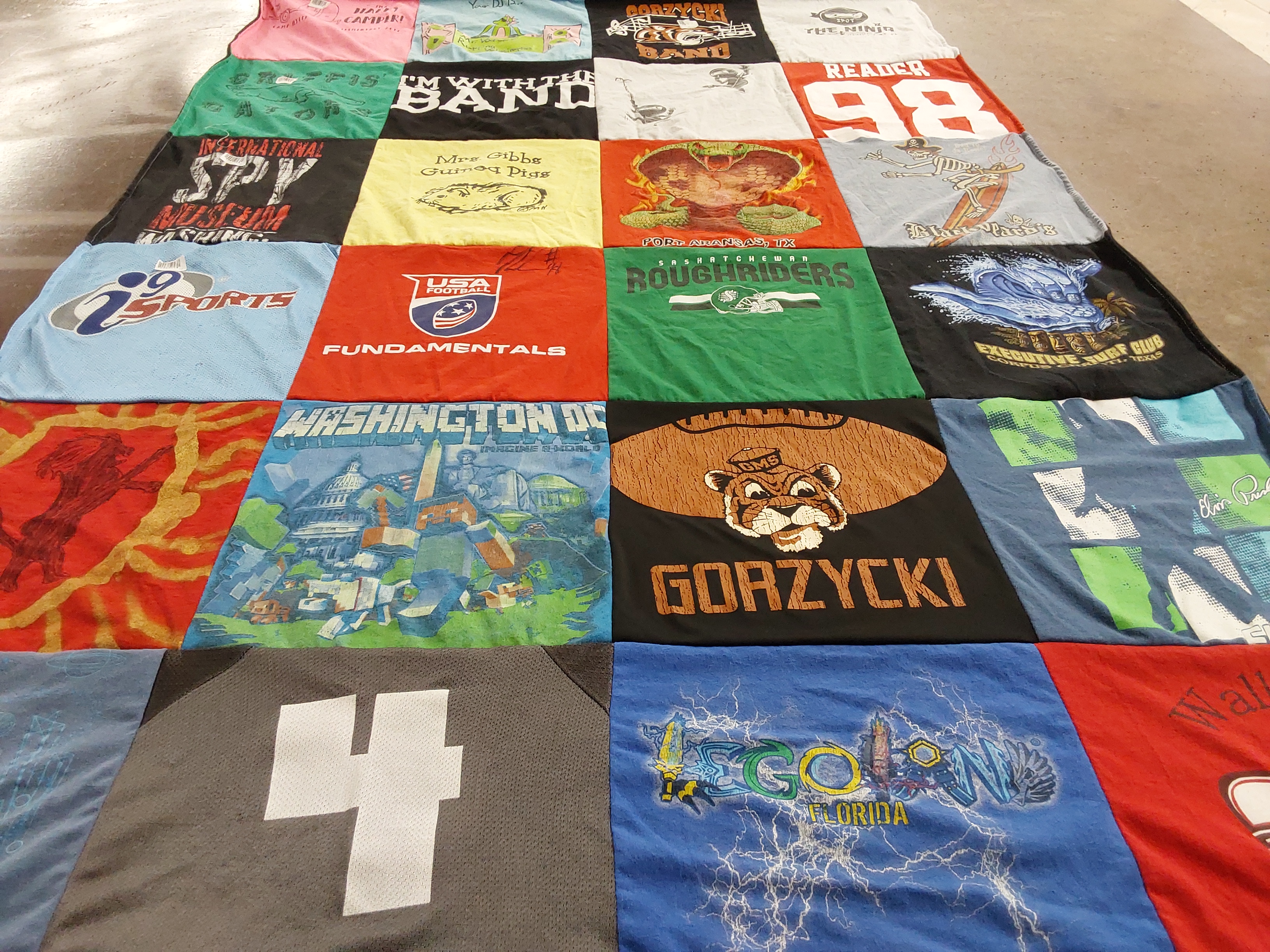 T-shirt quilt from gorazcki middle school by Michelle from TX