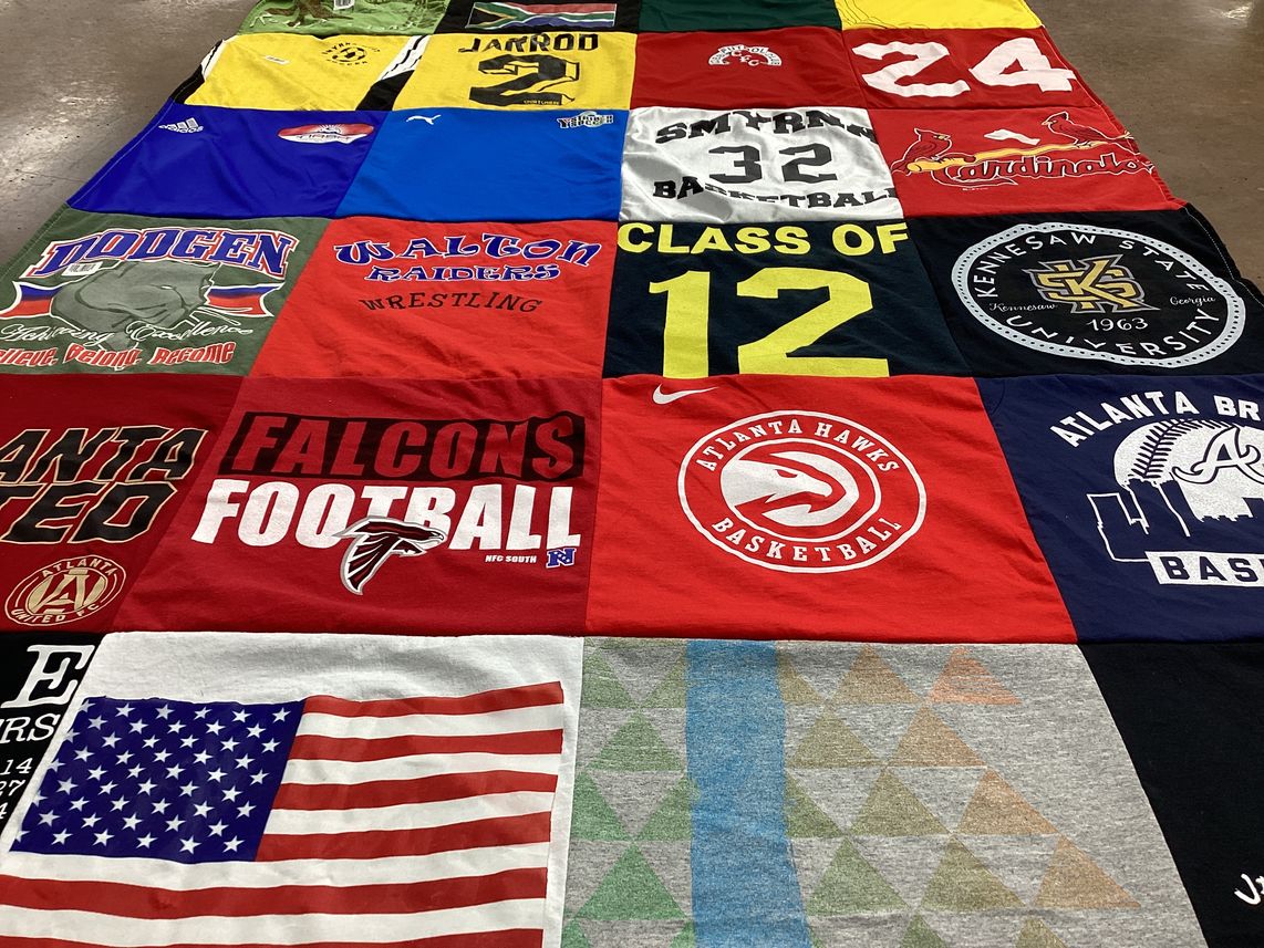 T-shirt quilt featuring atlanta hawks, atlanta braves by Ronwynne from GA