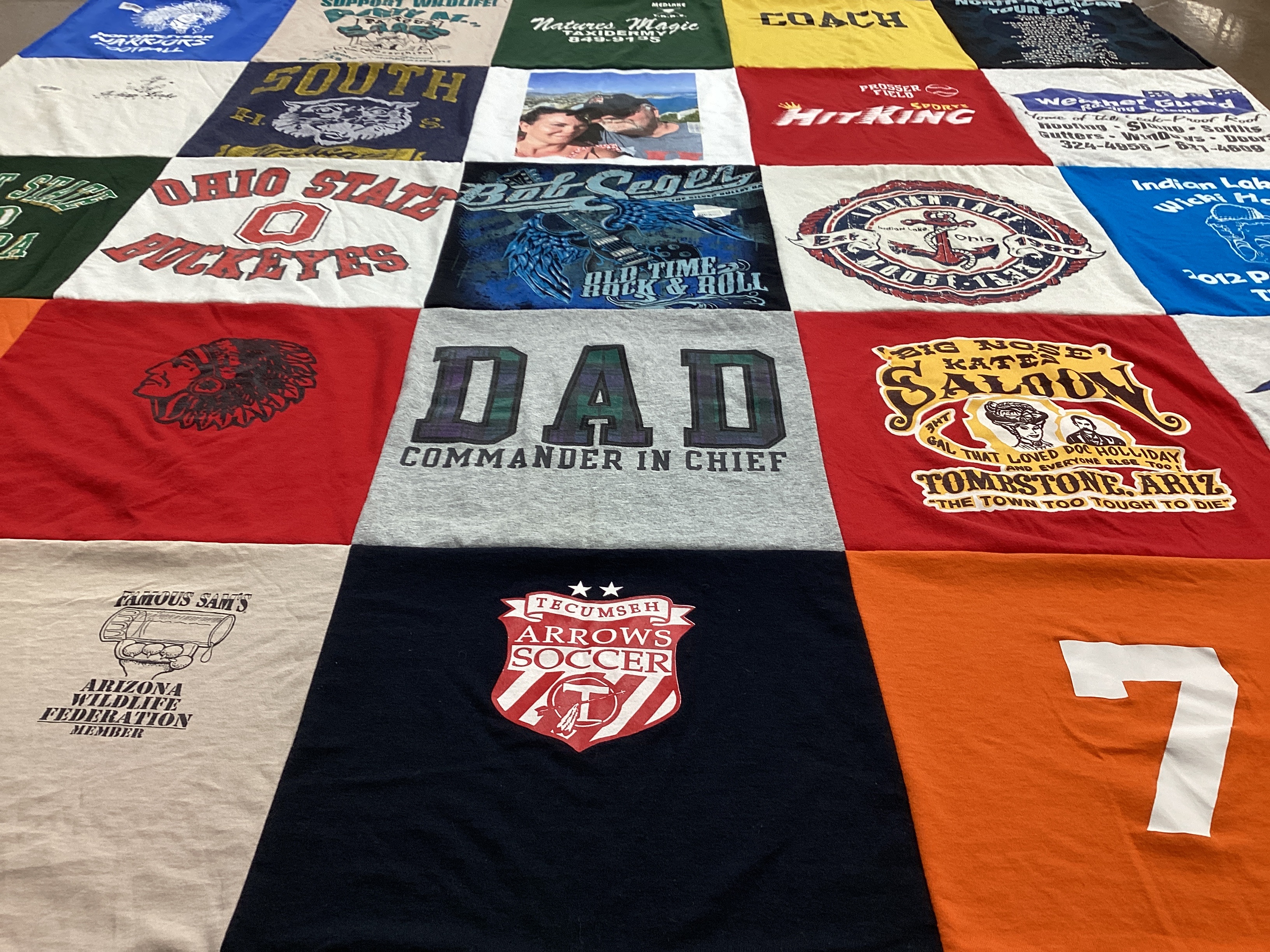 T-shirt quilt featuring ohio state buckeyes, arrows soccer by Robert from OH