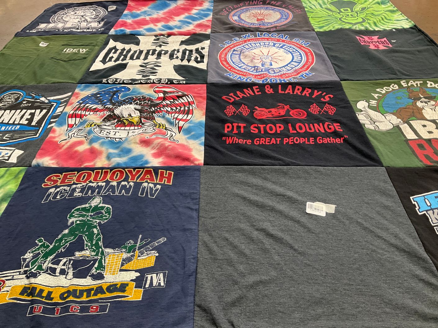 T-shirt quilt with motorcycles, community themes by Delilah from TN
