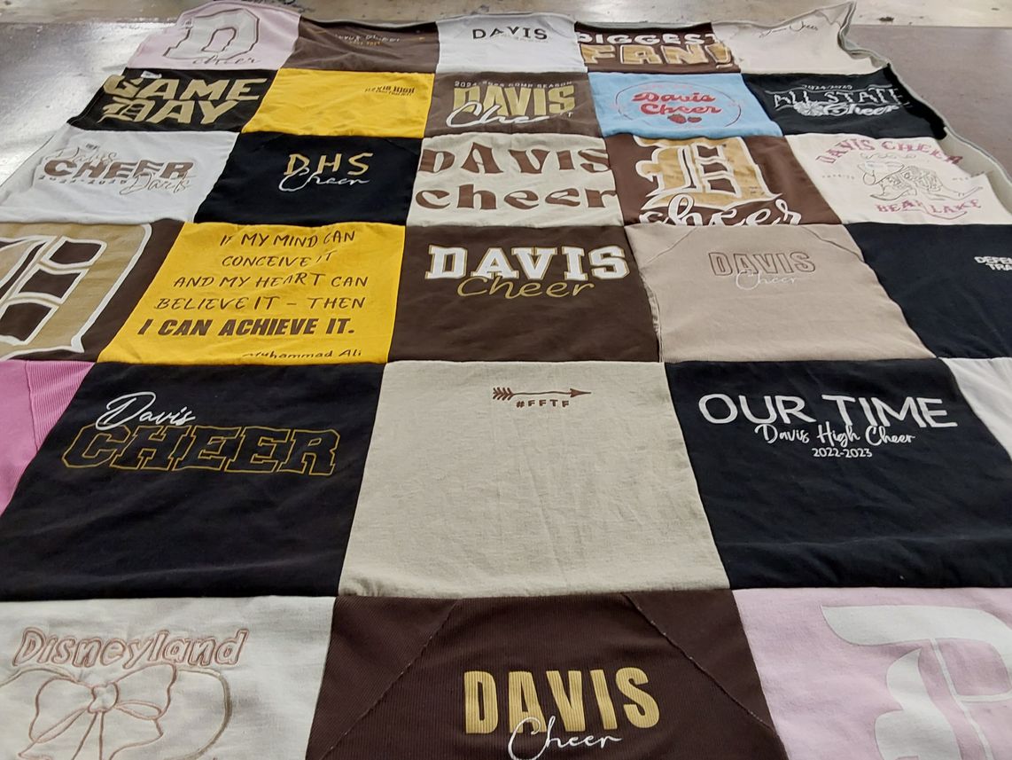 T-shirt quilt from davis high school by Patricia from UT