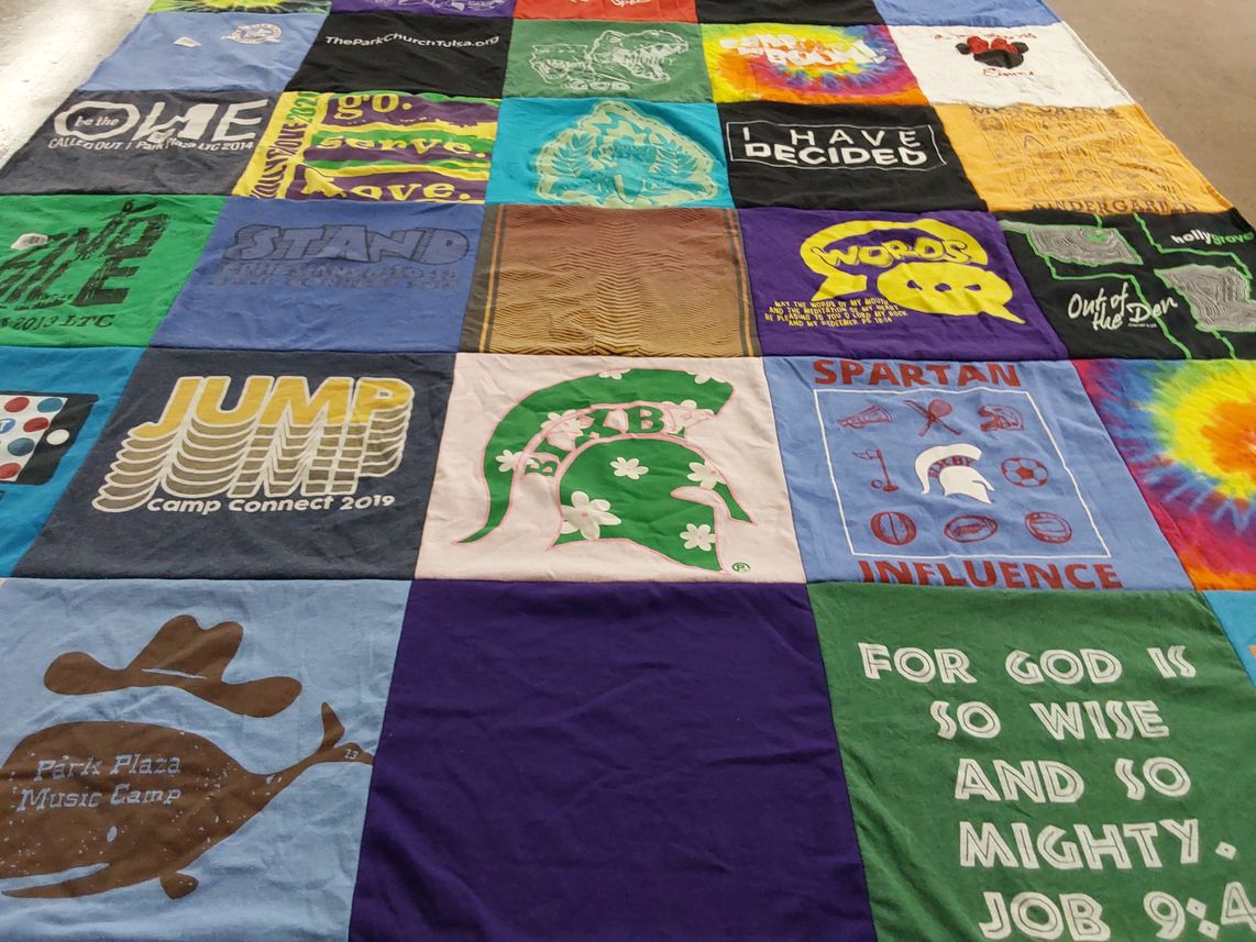 T-shirt quilt featuring spartan influence by Kendra from OK