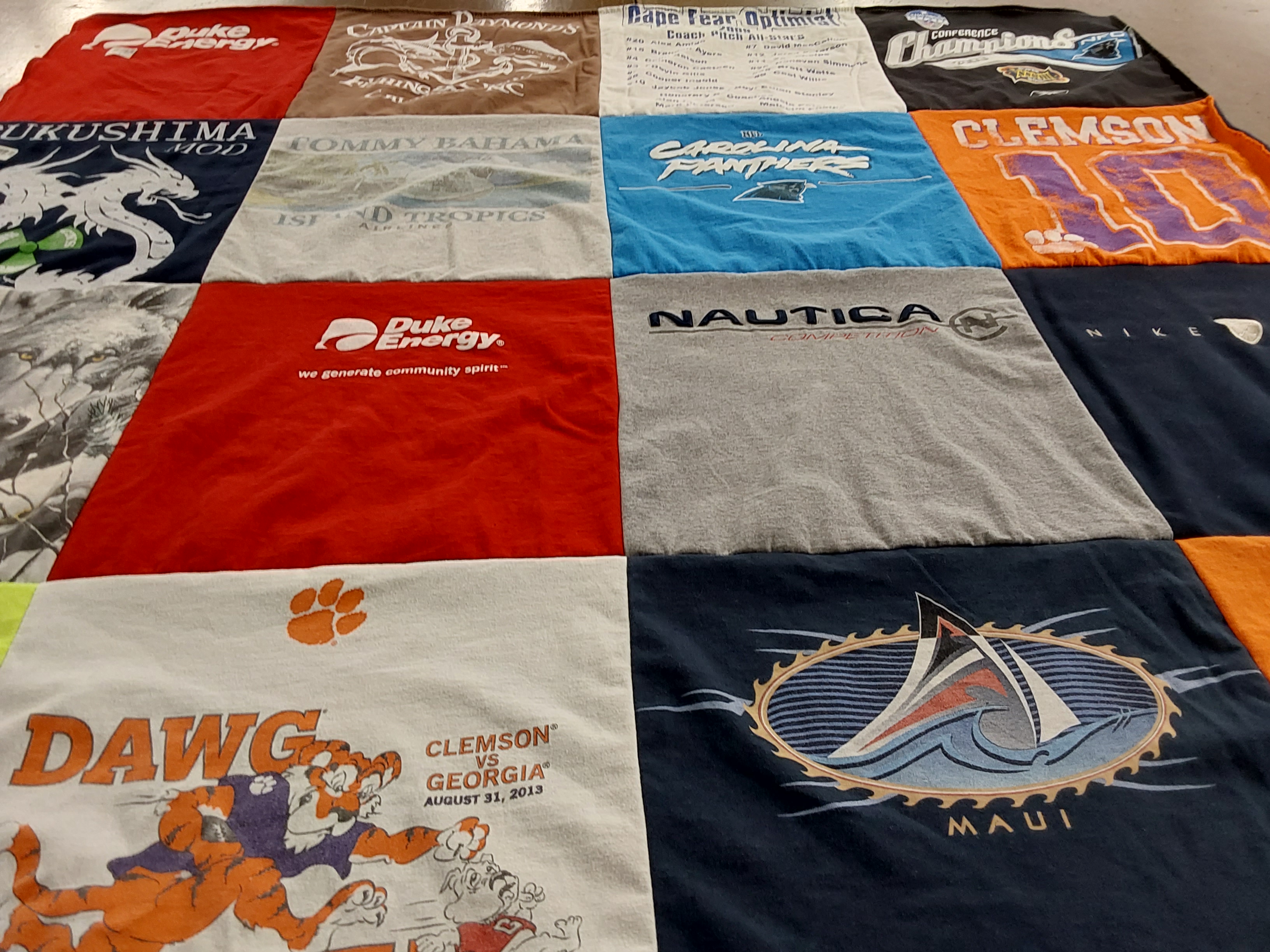 T-shirt quilt featuring carolina panthers by Gay from NC