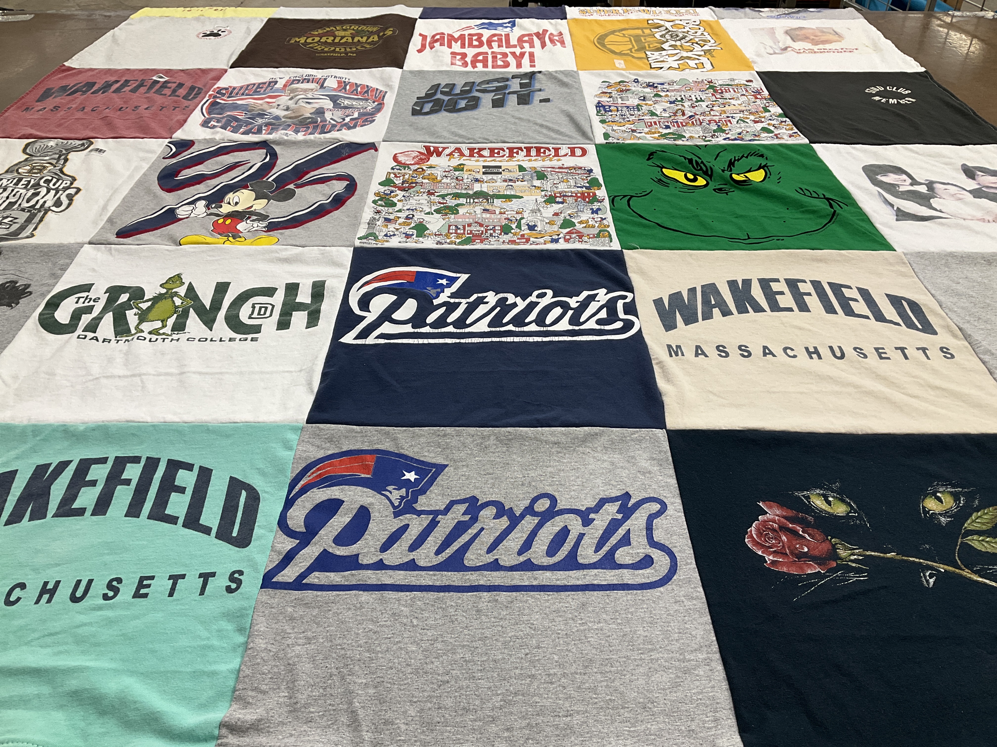T-shirt quilt featuring new england patriots by Joanne from MA