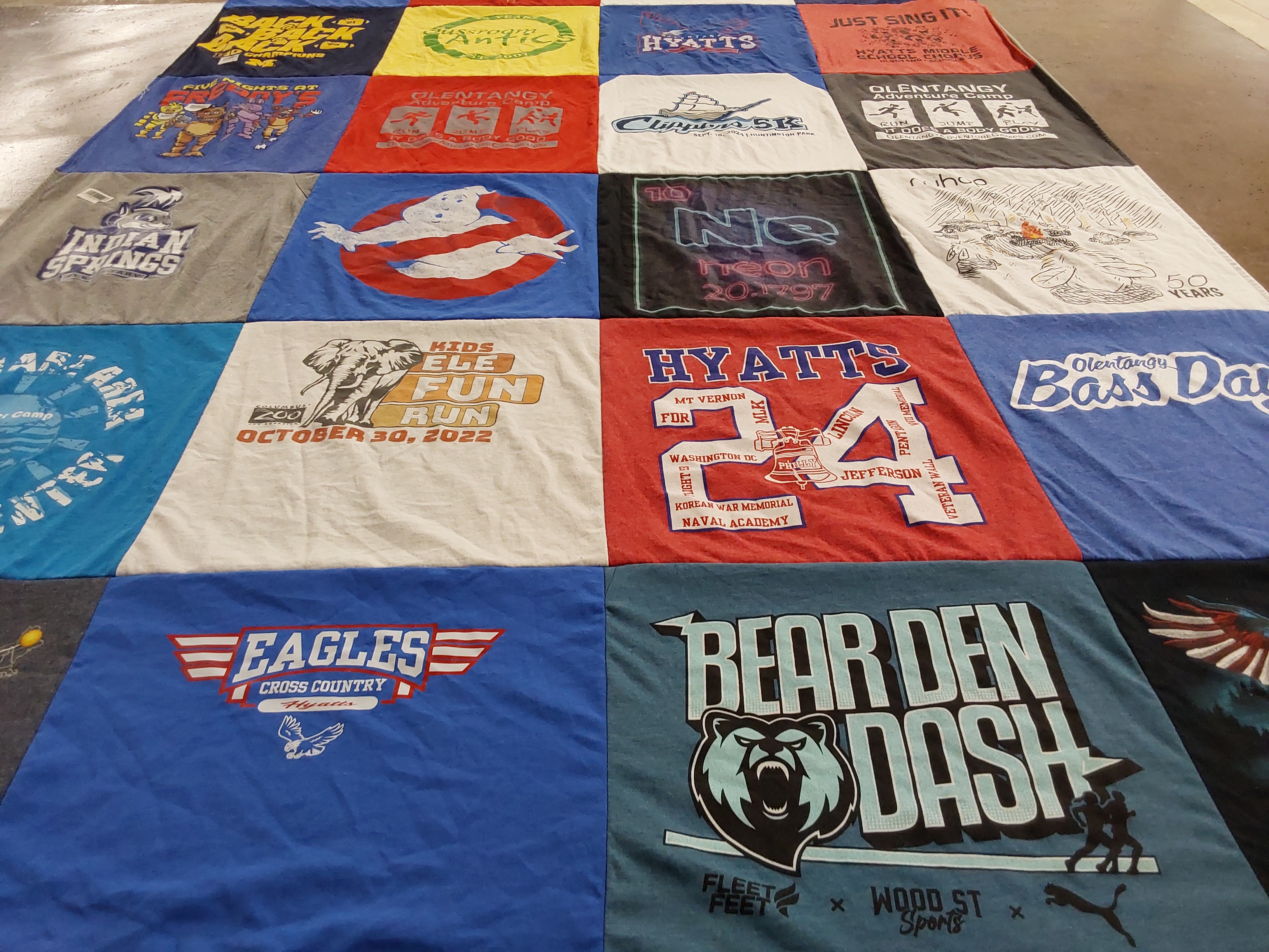 T-shirt quilt featuring eagles cross country by Jaime from OH