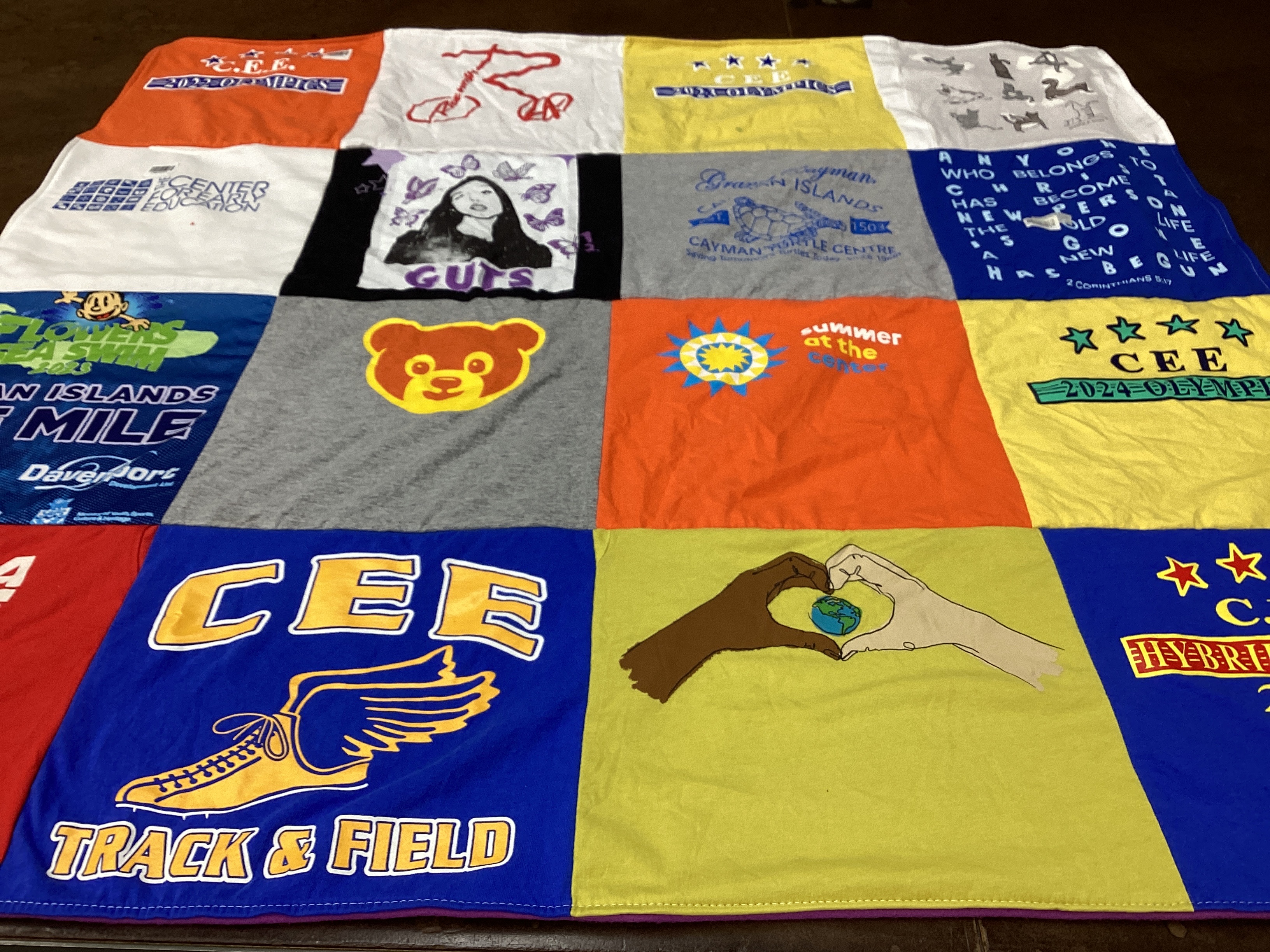 T-shirt quilt featuring cee track and field by Jennifer from CA