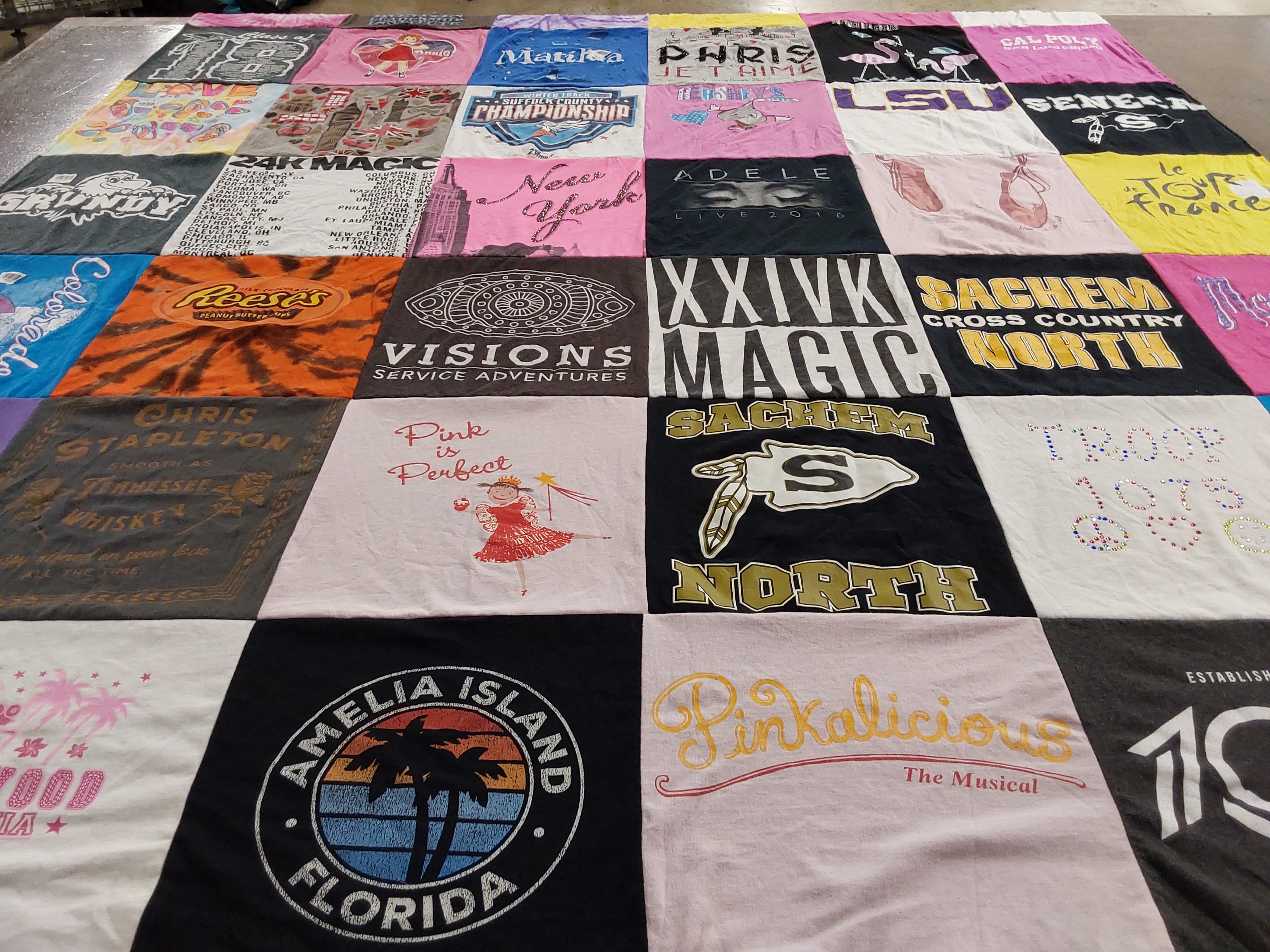 T-shirt quilt featuring sachem north cross country team by Deborah from NY