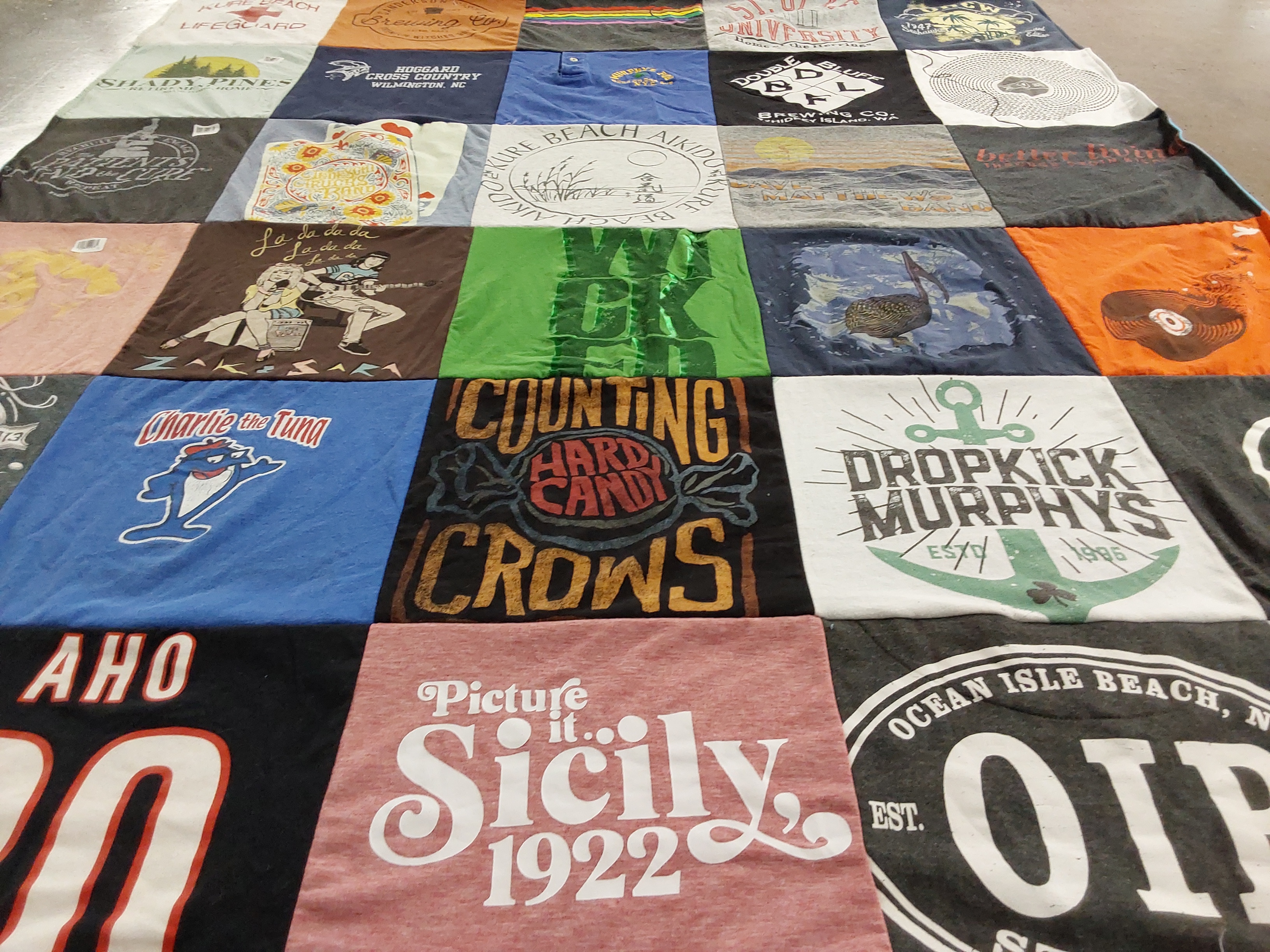 T-shirt quilt featuring hockey by Sara from NC