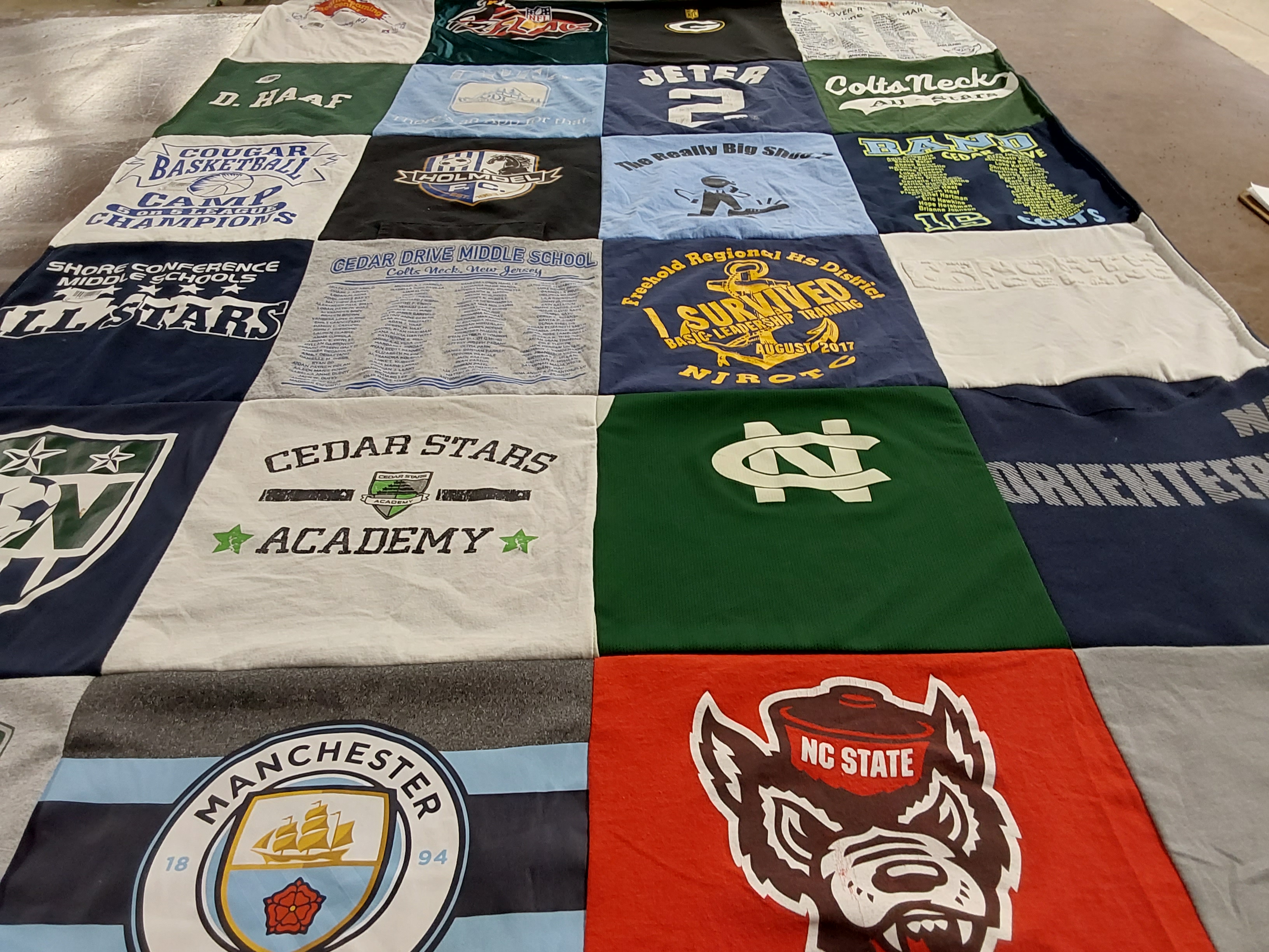 T-shirt quilt featuring nc state wolves by Luanne from NJ