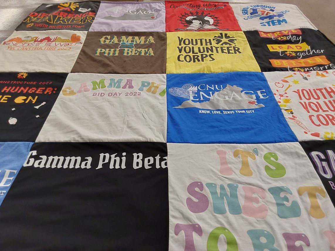 T-shirt quilt from christopher newport university by Katie from VA