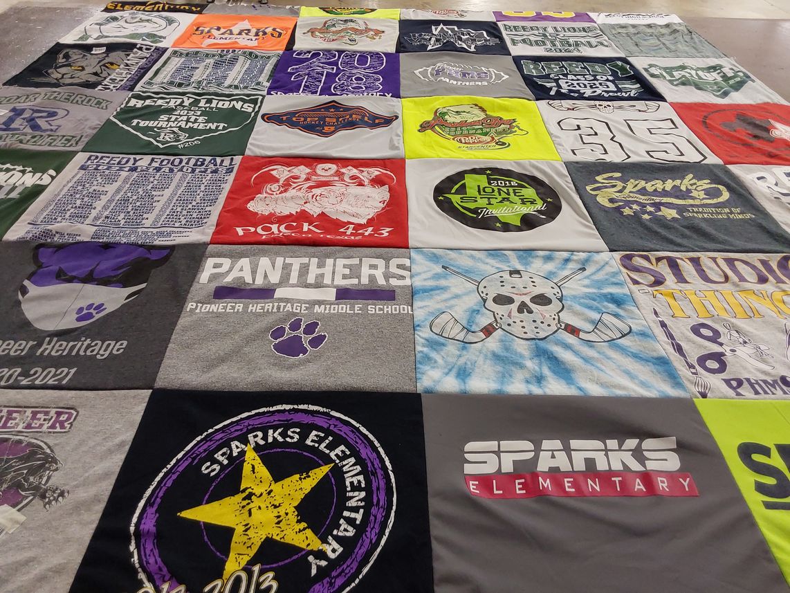 T-shirt quilt featuring reedy lions football team, panthers by Stephen from TX