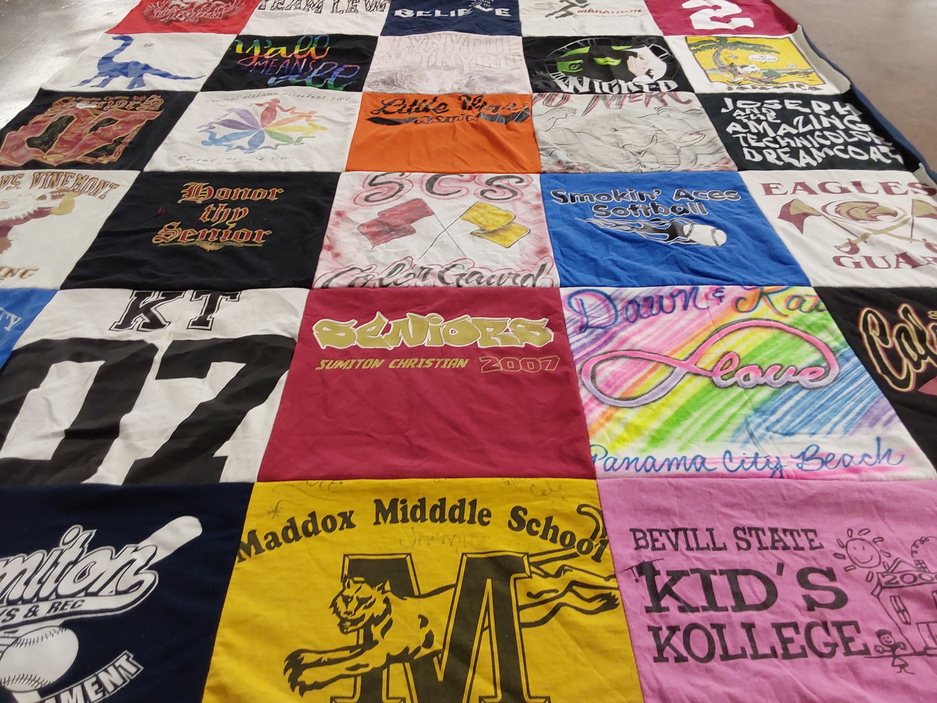 T-shirt quilt featuring smokin aces softball by Dawn from TX