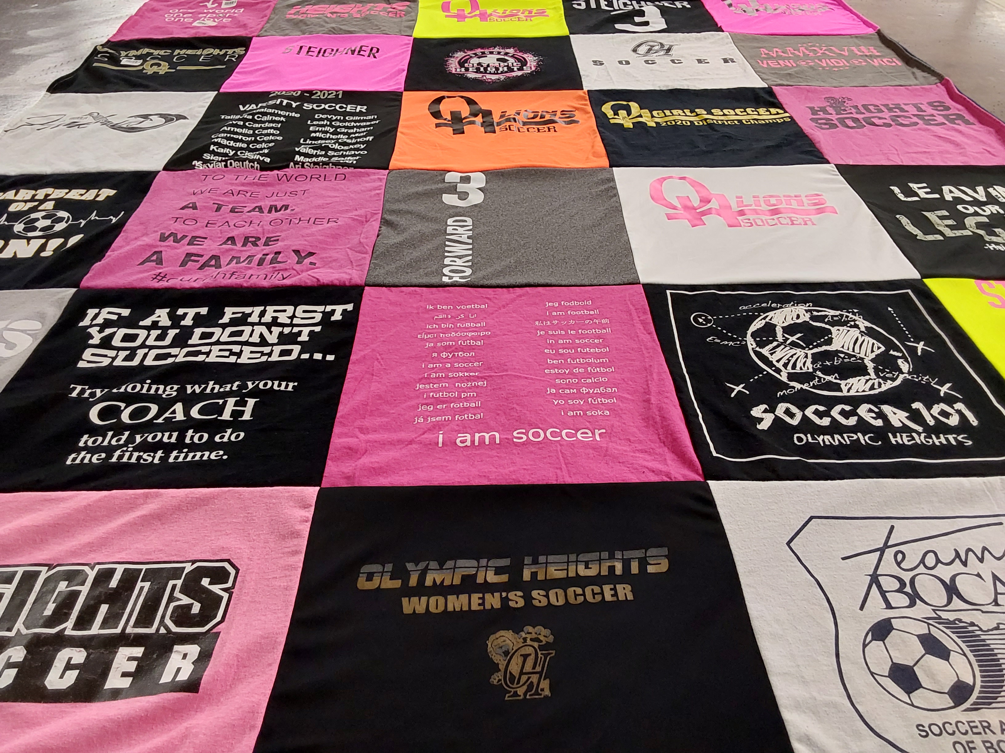 T-shirt quilt featuring olympic heights soccer, team boca by Brian from FL