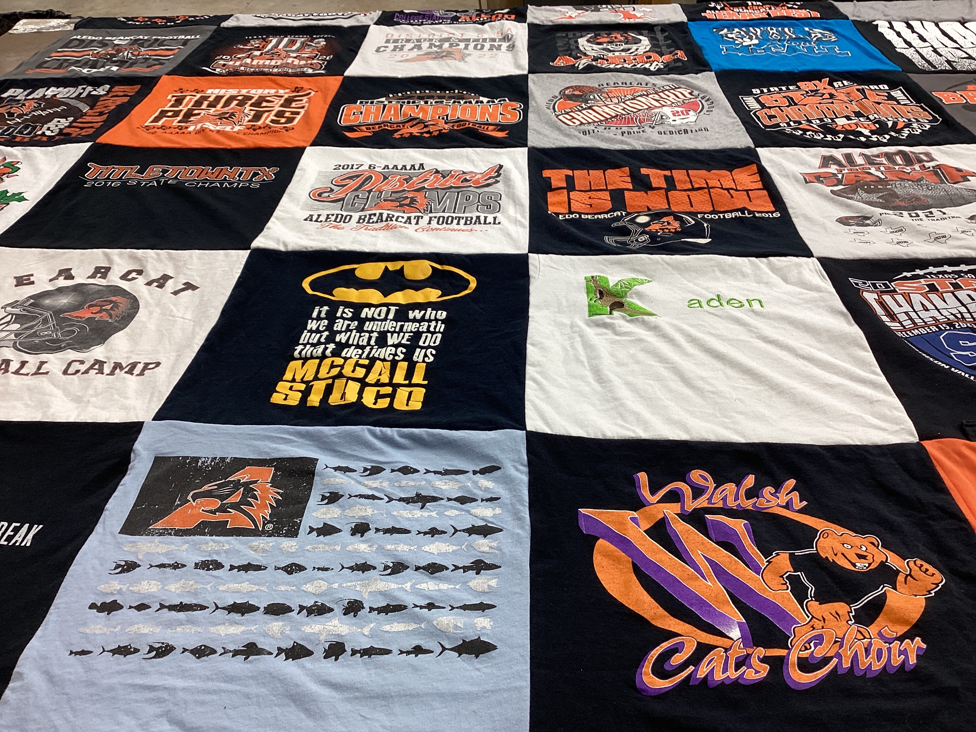 T-shirt quilt featuring al edo bearcat football by Ginger  from TX
