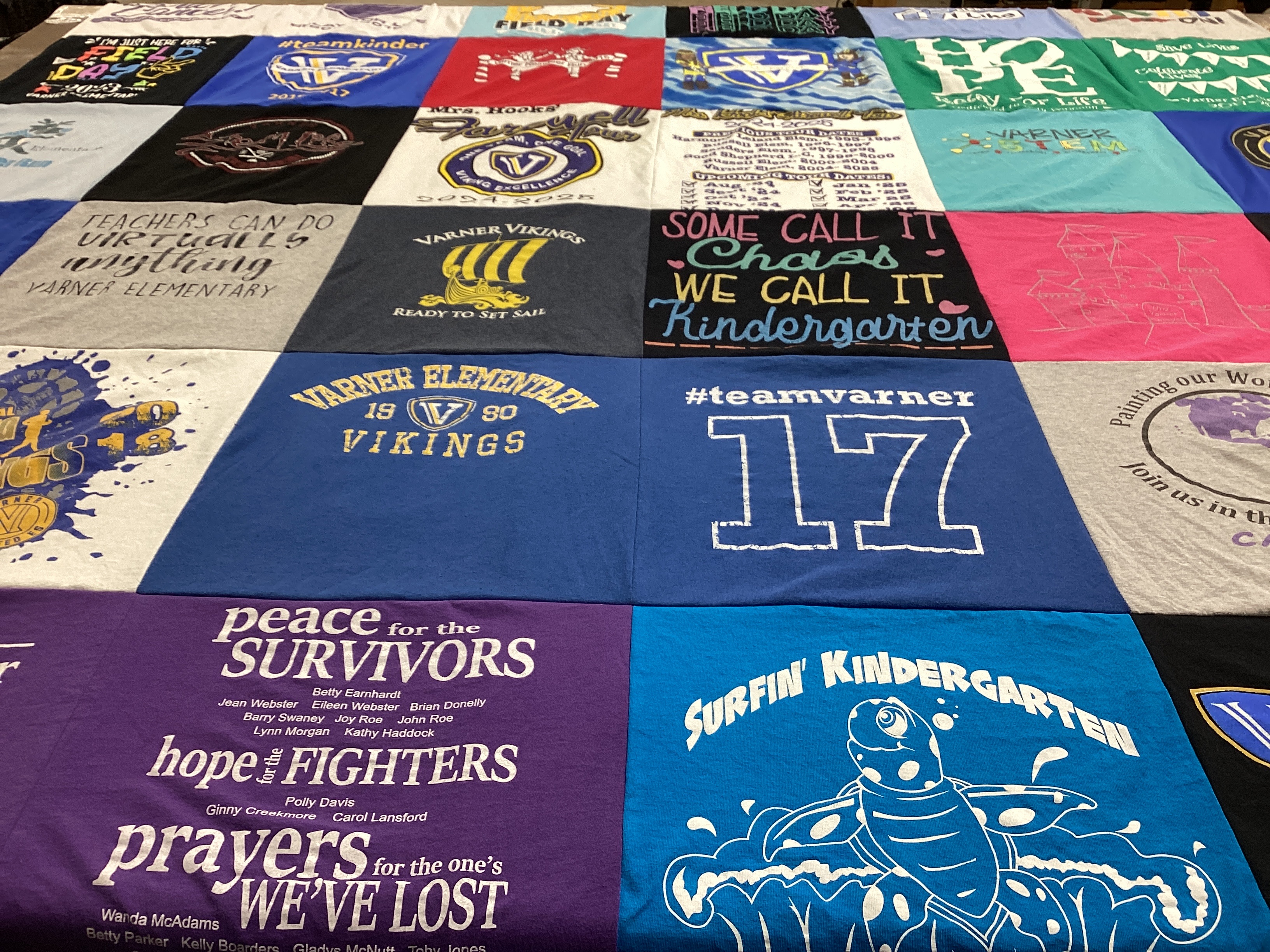 T-shirt quilt featuring varner vikings by kate from GA