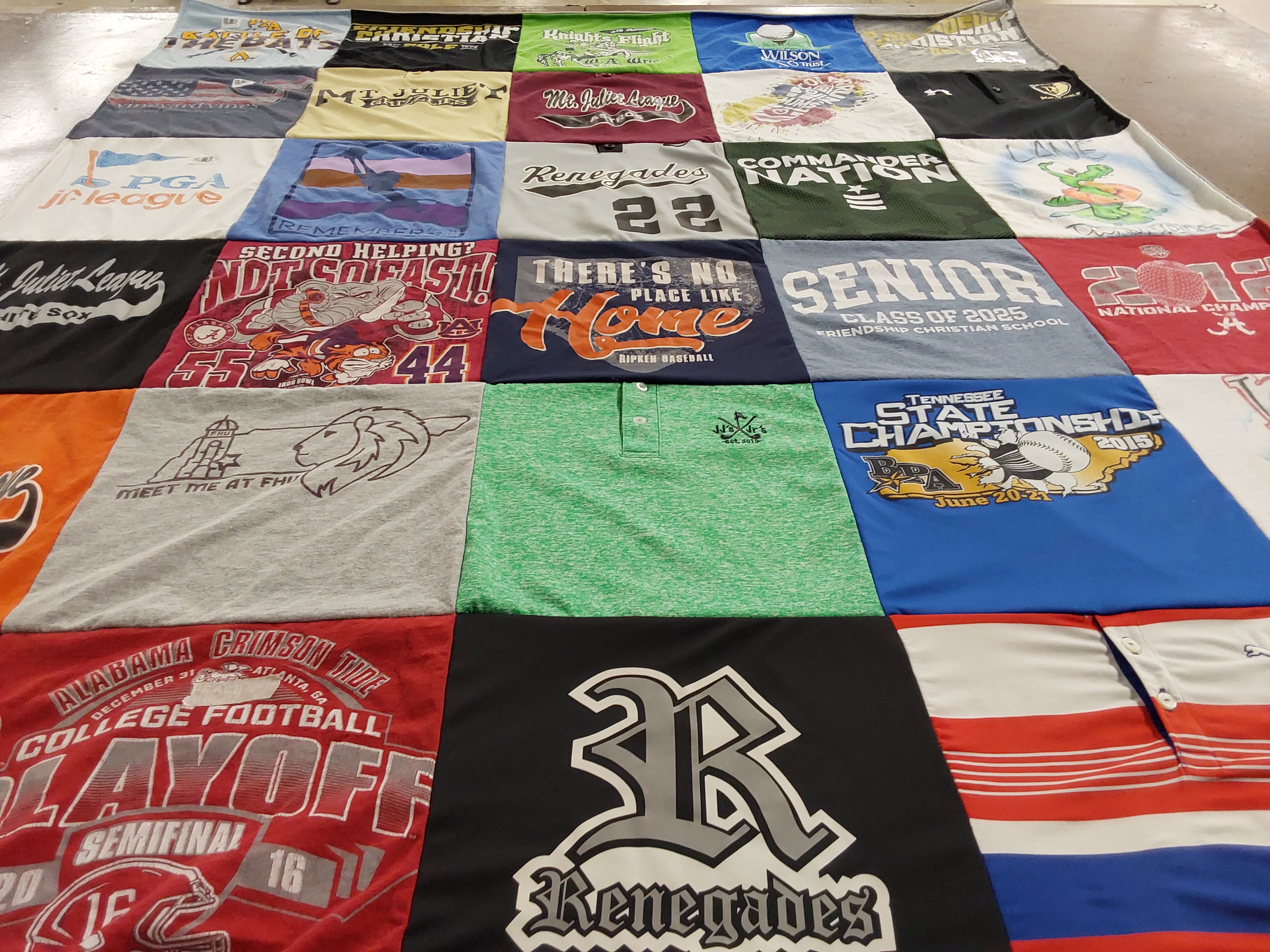 T-shirt quilt featuring alabama crimson tide by Stephanie from TN