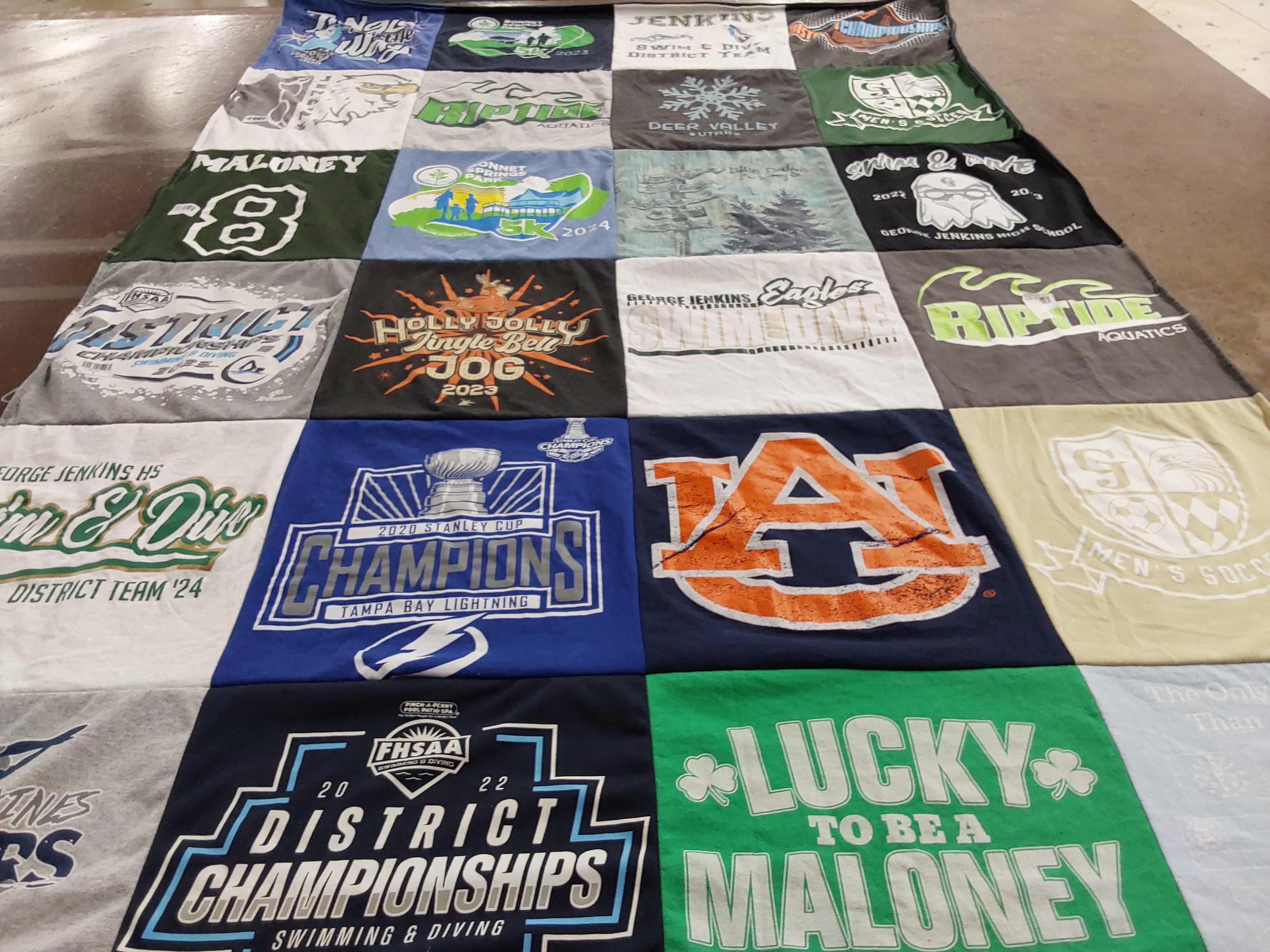 T-shirt quilt featuring auburn university, george jenkins high school eagles by Erin from FL