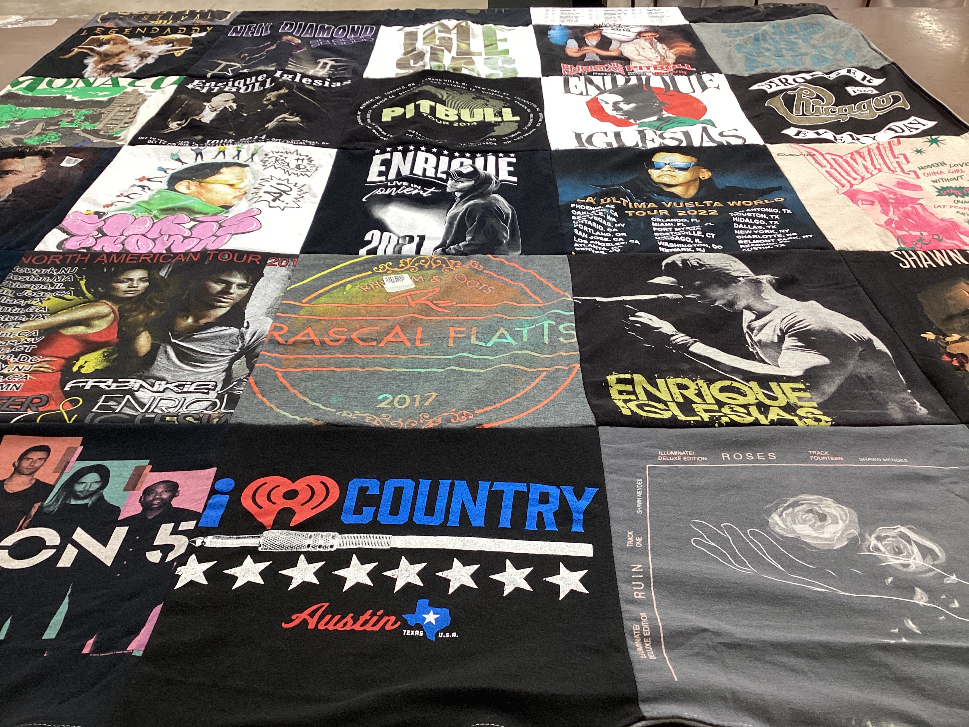 T-shirt quilt with music, country themes by NINFA from TX