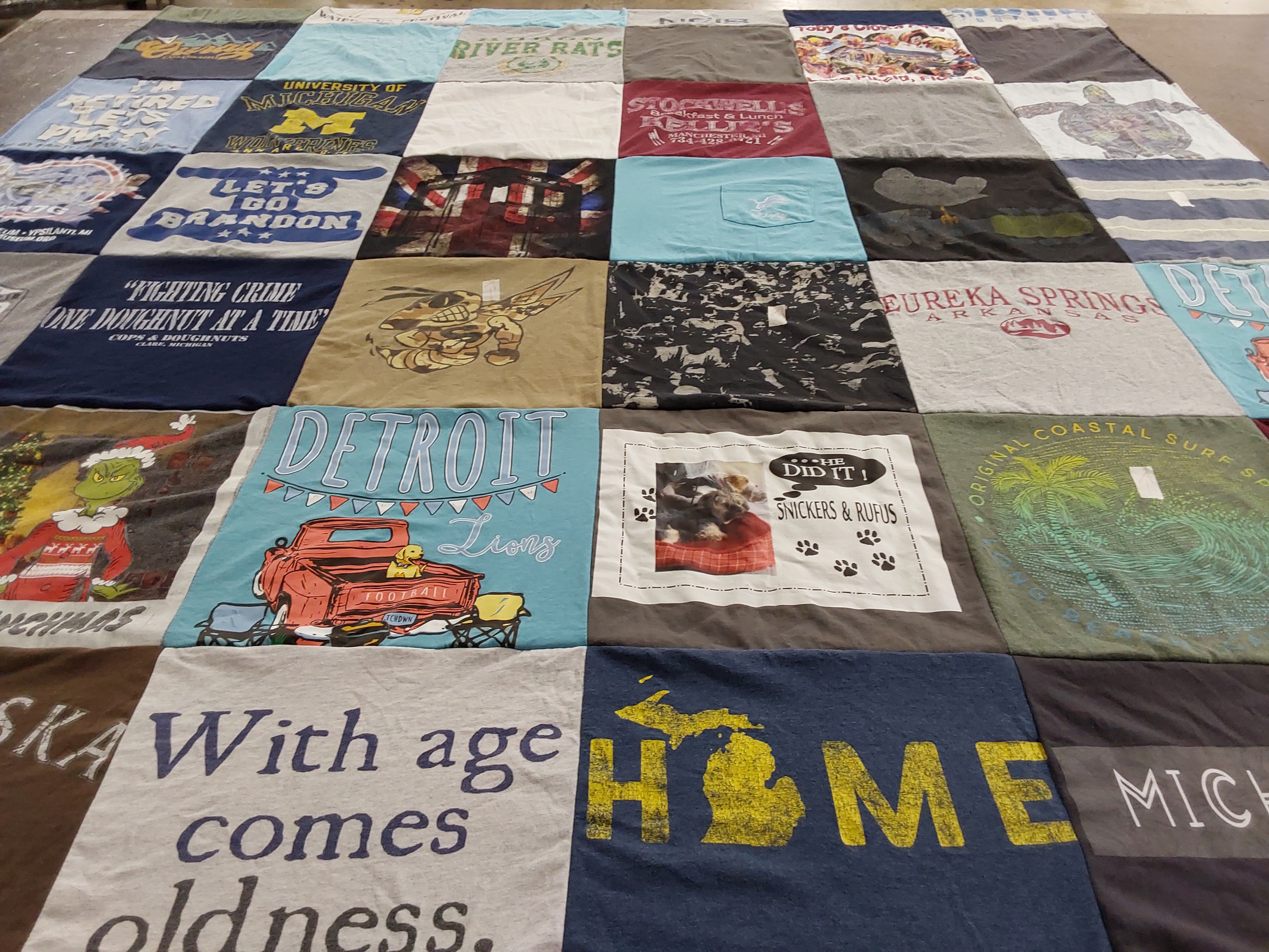 T-shirt quilt featuring detroit lions by Lorena from MI