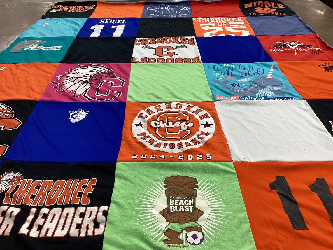 T-shirt quilt from cherokee high school by Michele from NJ