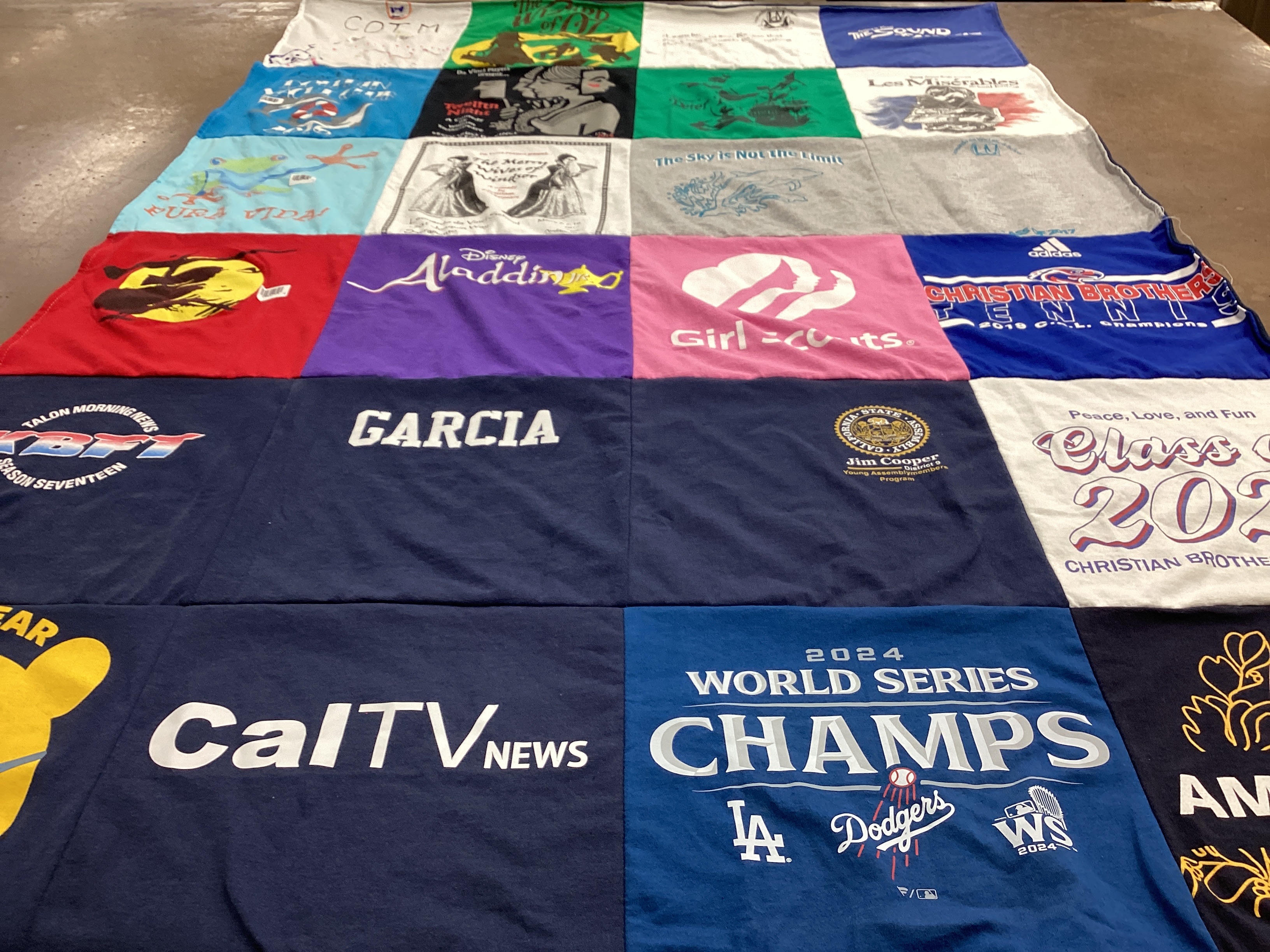 T-shirt quilt featuring los angeles dodgers by Erika from CA