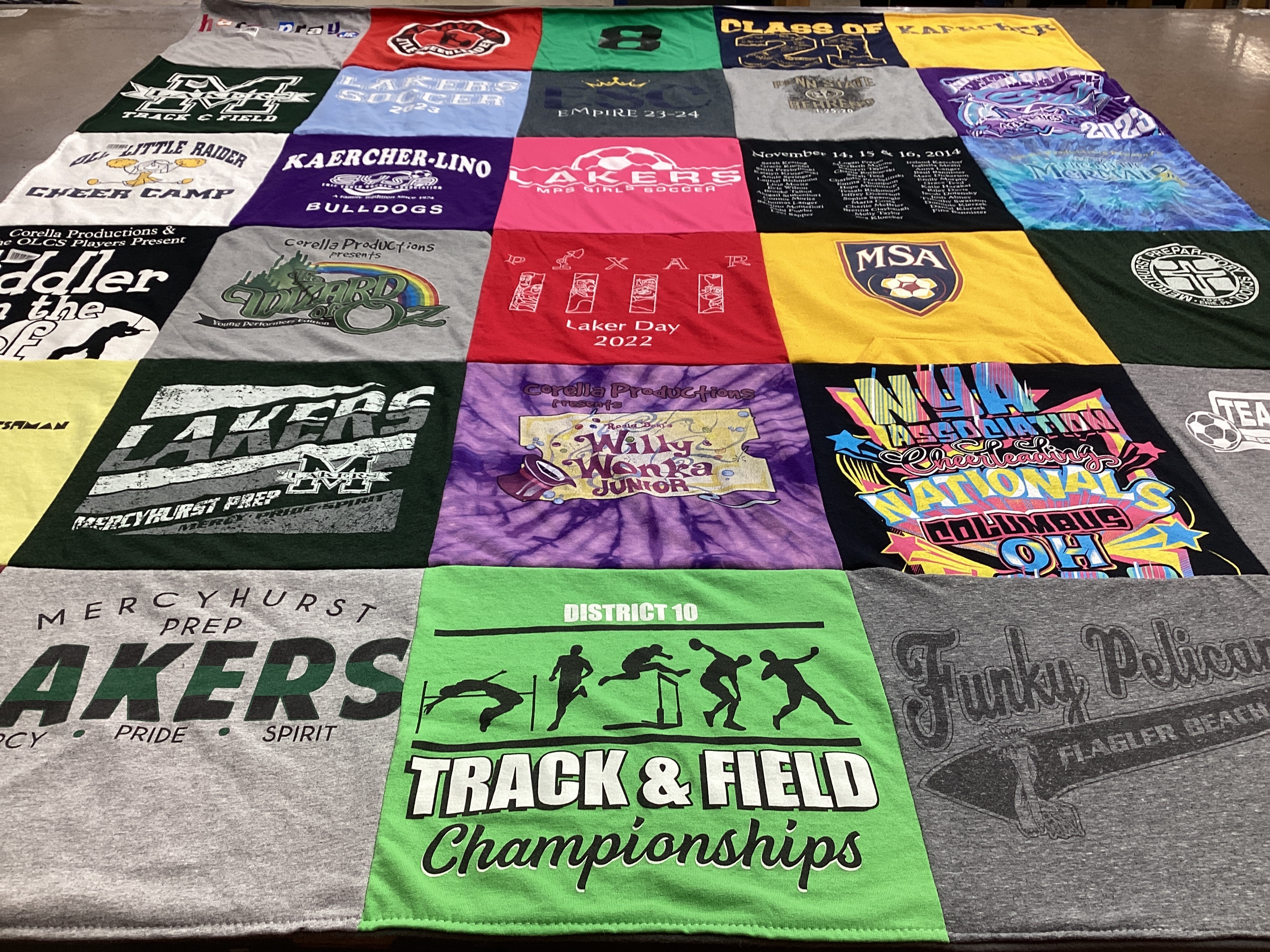 T-shirt quilt featuring lakers by kimberly from PA