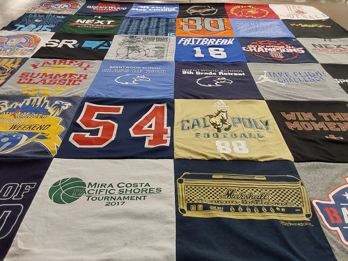 T-shirt quilt featuring brentwood school football by Nickey from CA