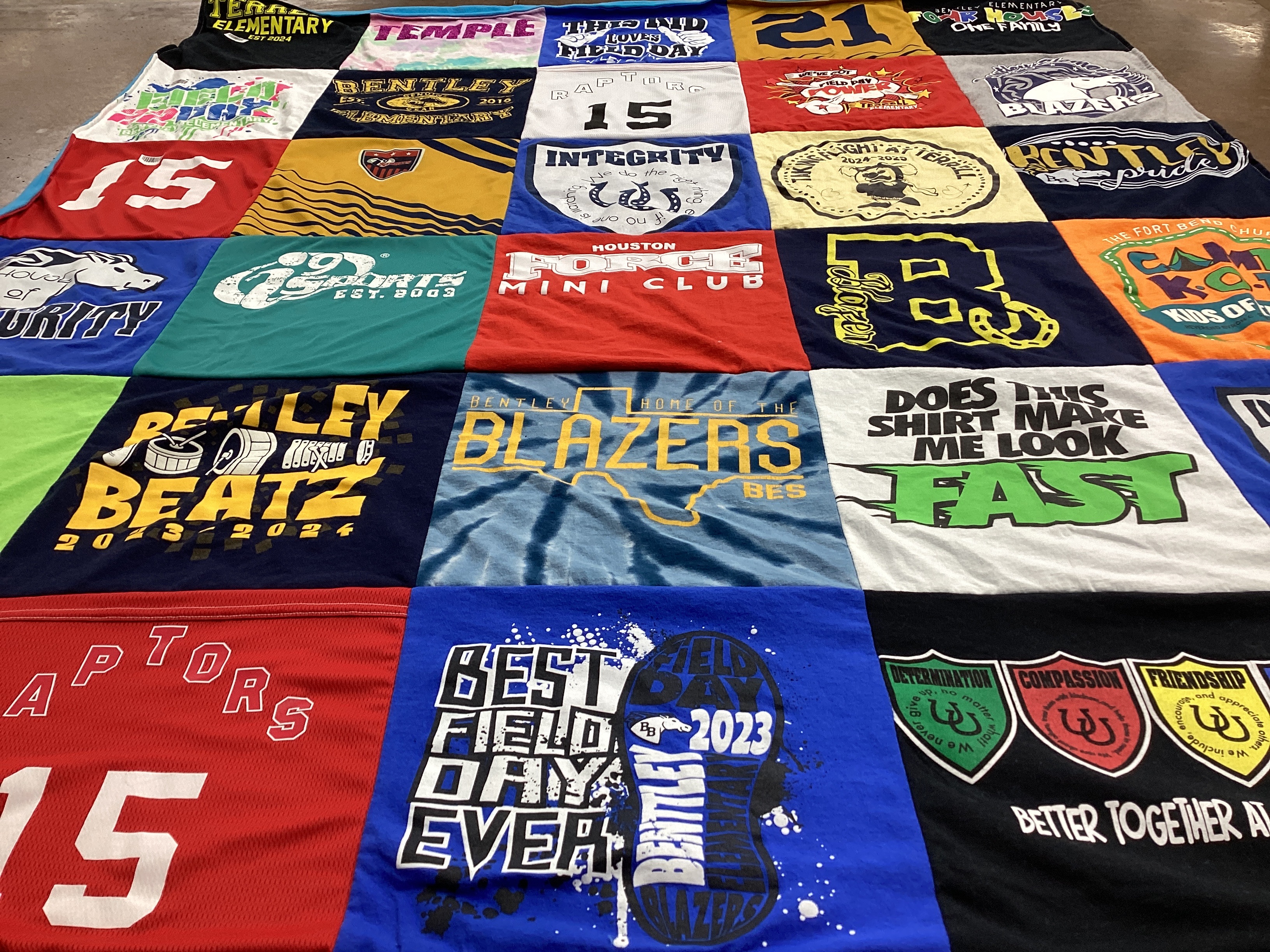 T-shirt quilt featuring blazers by SaQwinta from TX