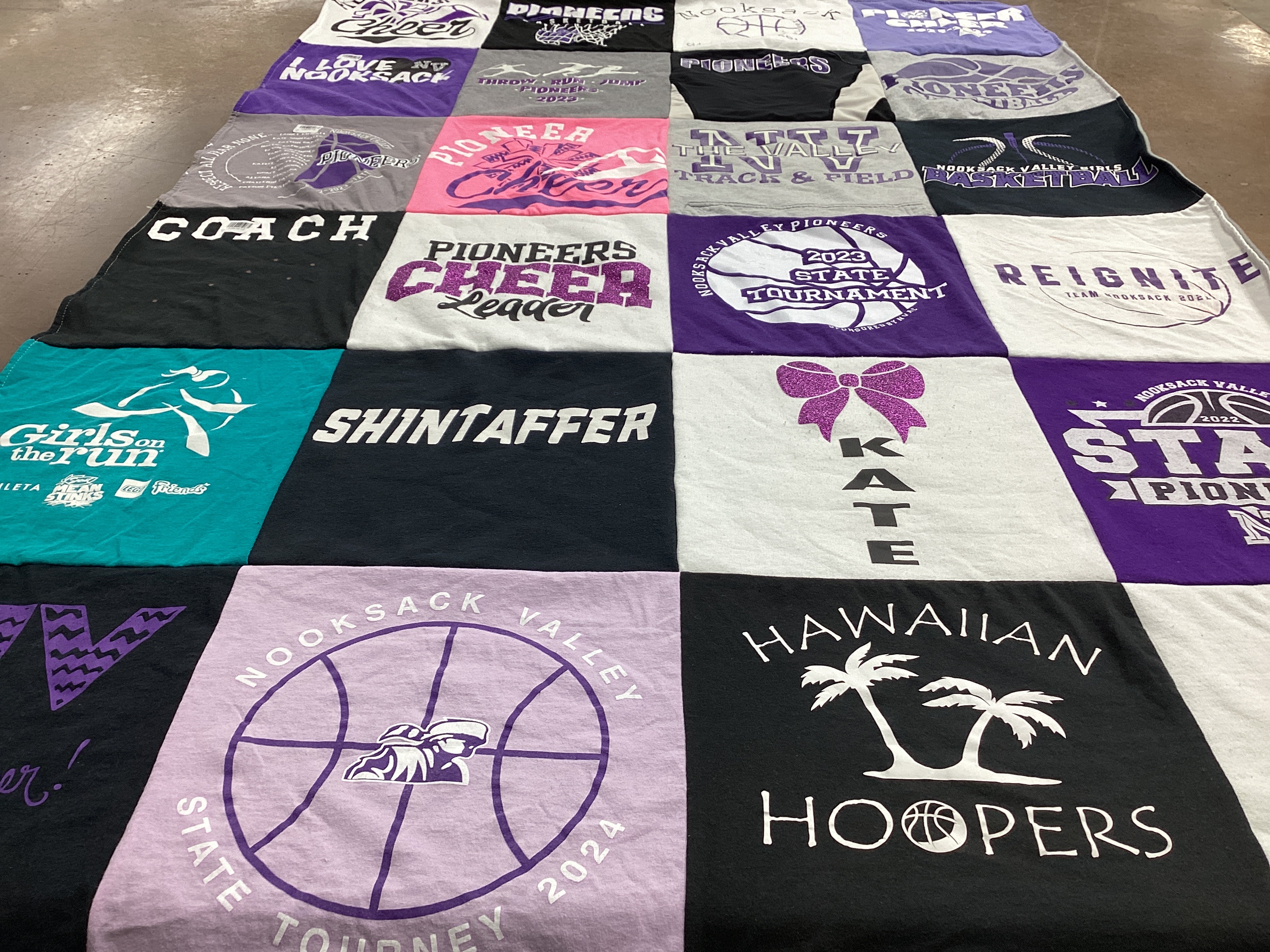T-shirt quilt featuring nooksack valley pioneers by Amy from WA