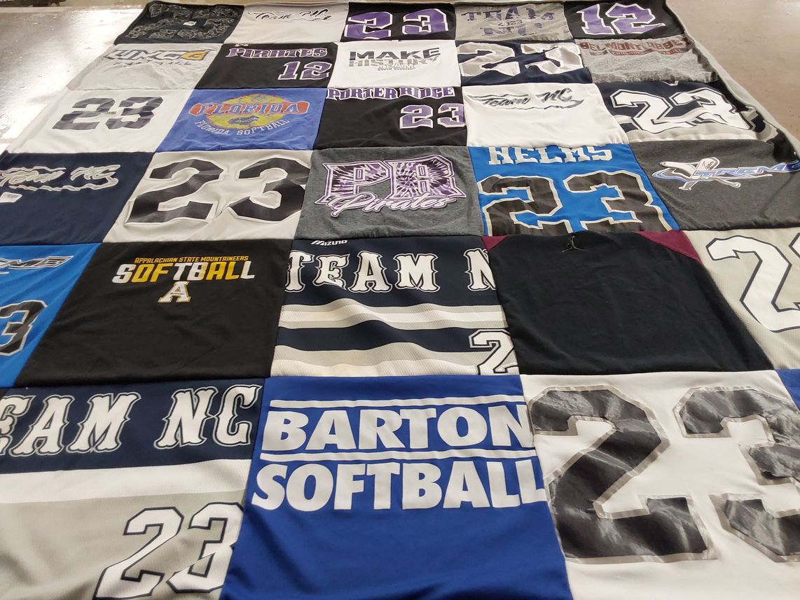 T-shirt quilt featuring appalachian state mountaineers, team nc by Sara from NC