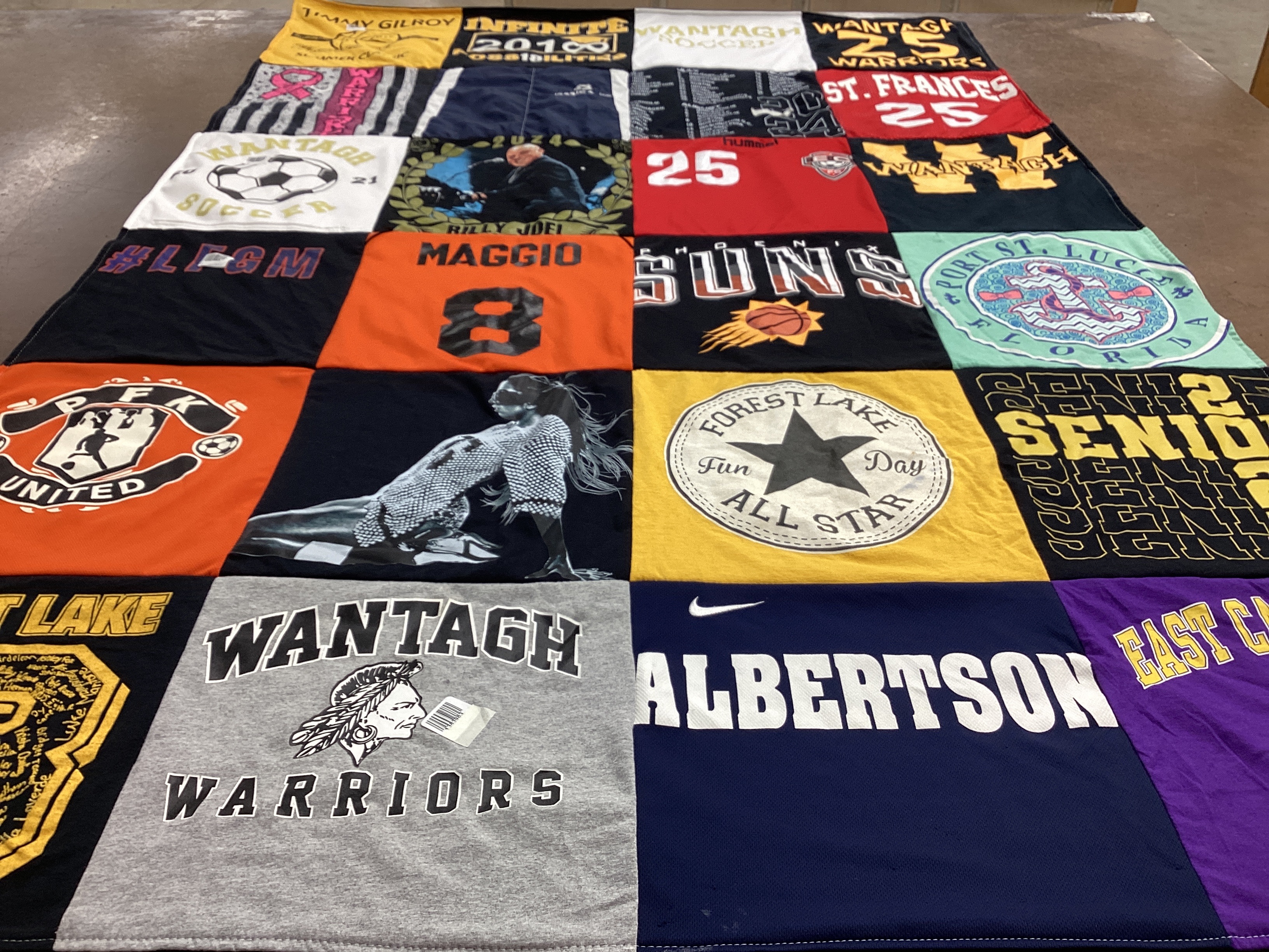 T-shirt quilt featuring forest lake all star, wantagh warriors by Lisa from NY