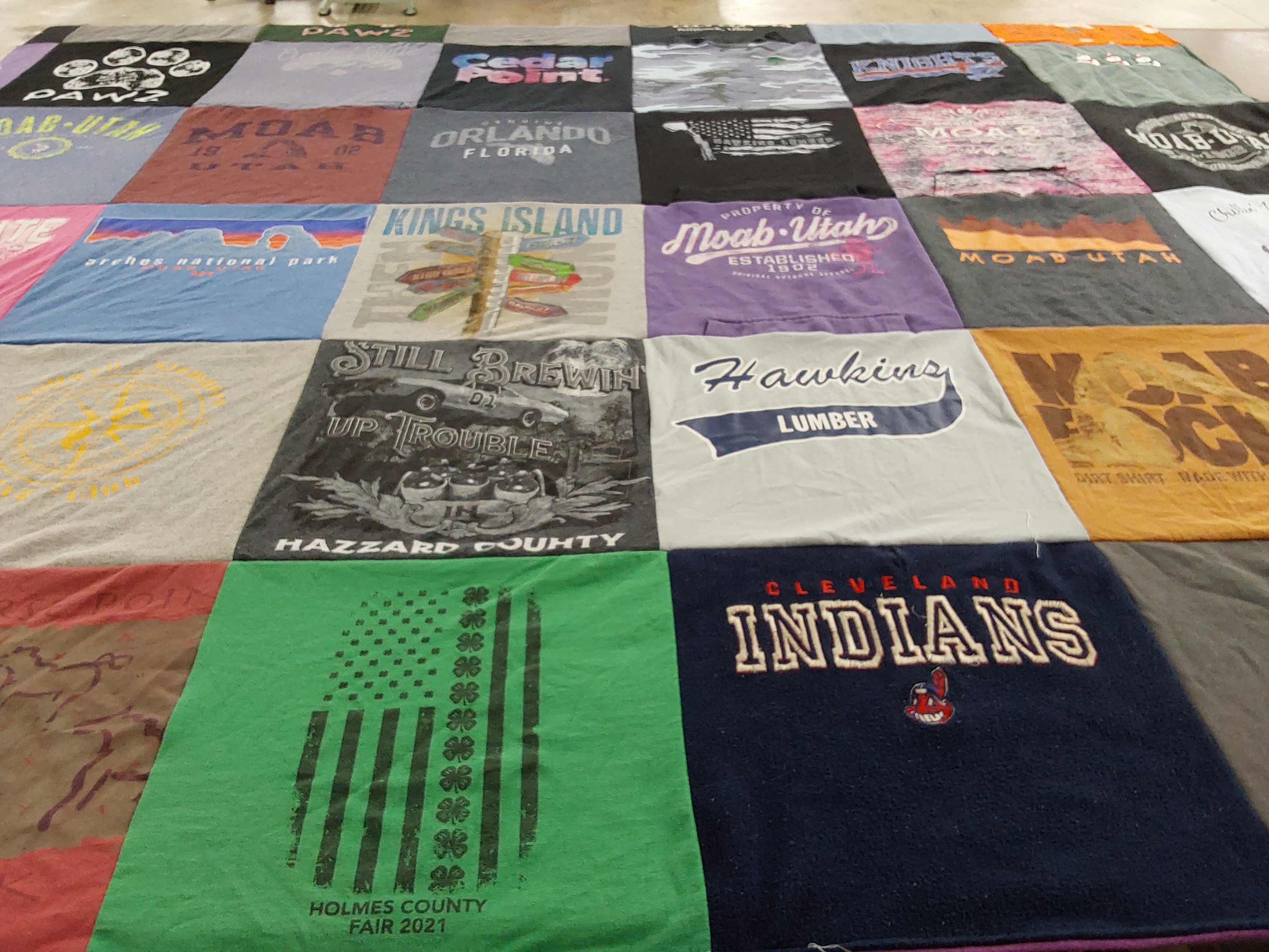 T-shirt quilt featuring cleveland indians by Haylie from OH
