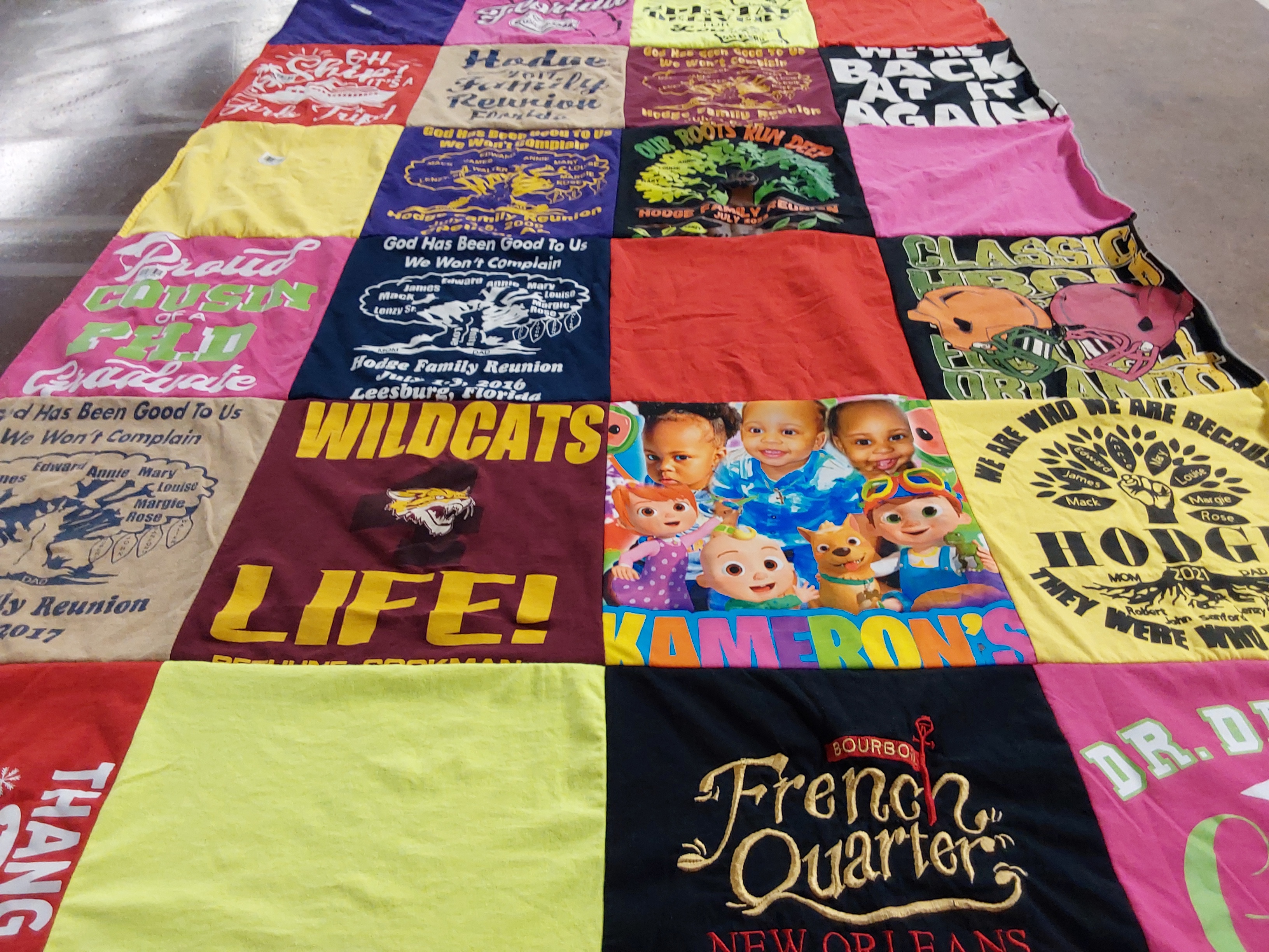 T-shirt quilt featuring wildcats football team by Margaret from FL