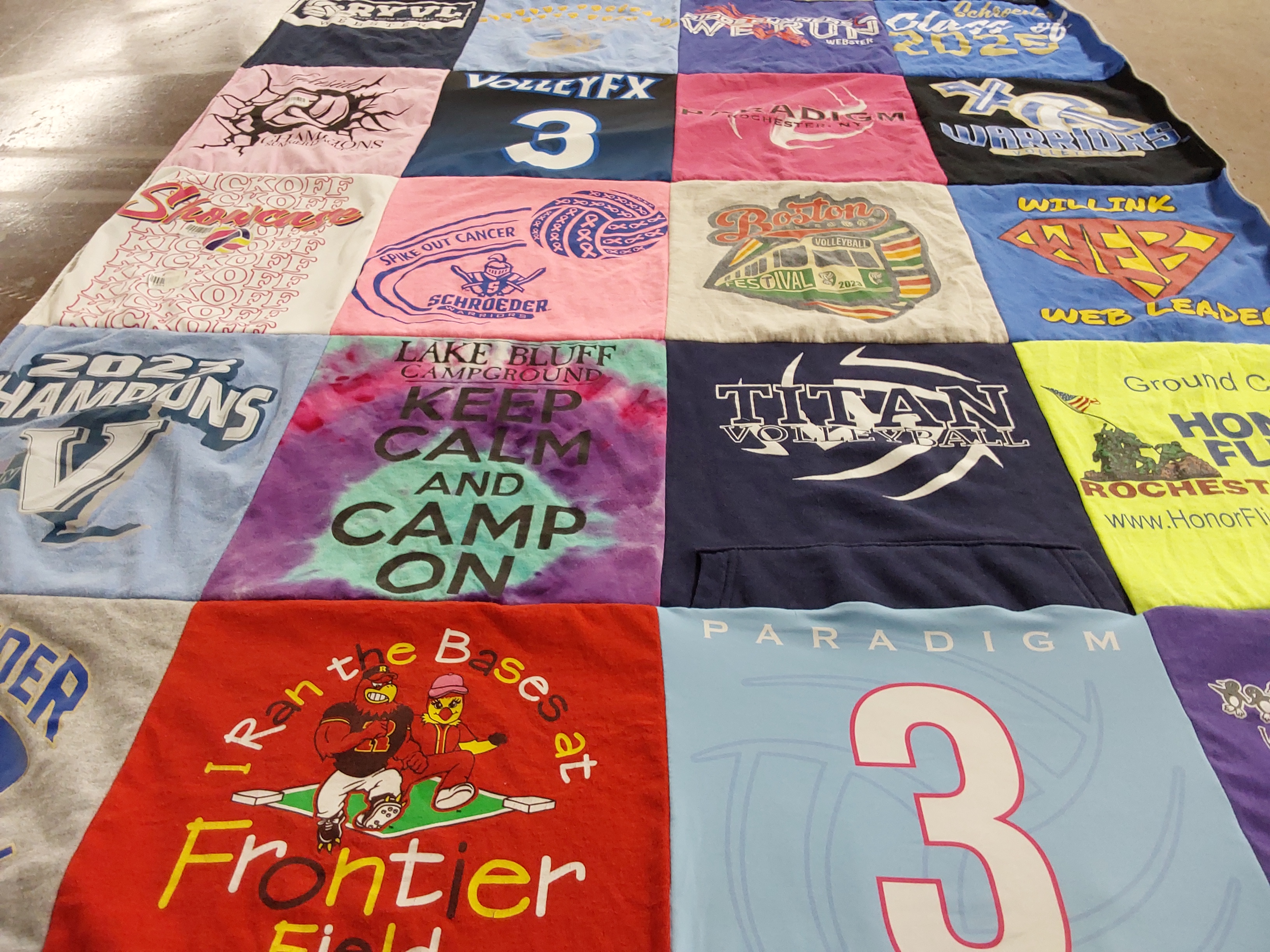 T-shirt quilt featuring titan volleyball by Kristen from NY