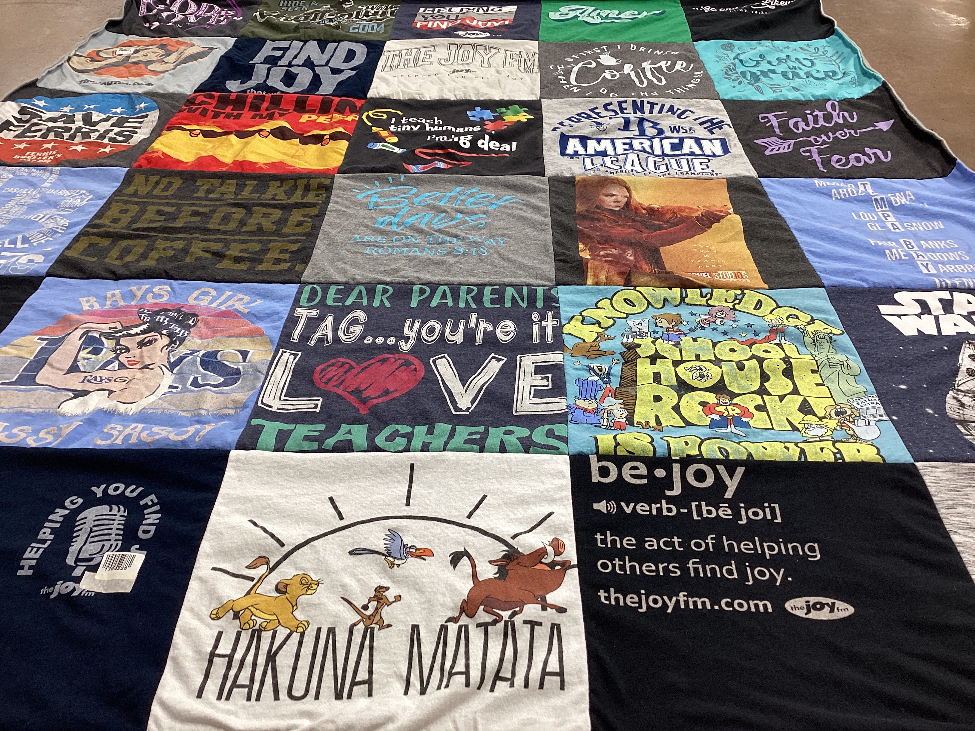 T-shirt quilt featuring rays by Hamrick from FL