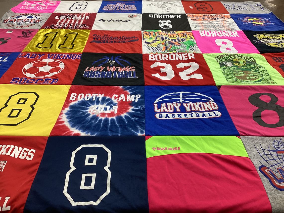 T-shirt quilt featuring lady vikings, williamstown vikings by tracy from PA