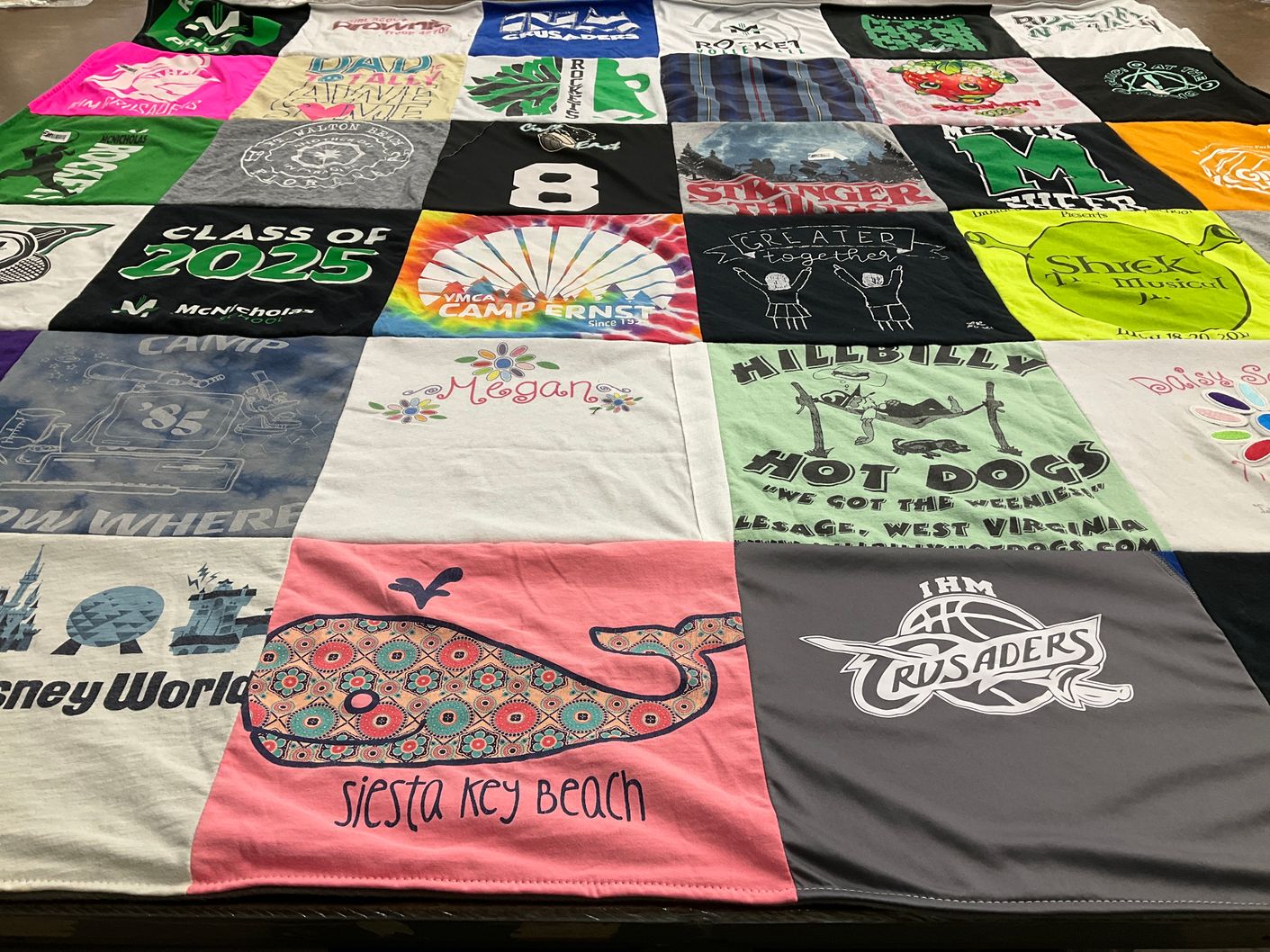 T-shirt quilt from mcnicholas high school, ihm crusaders by Kristin from OH