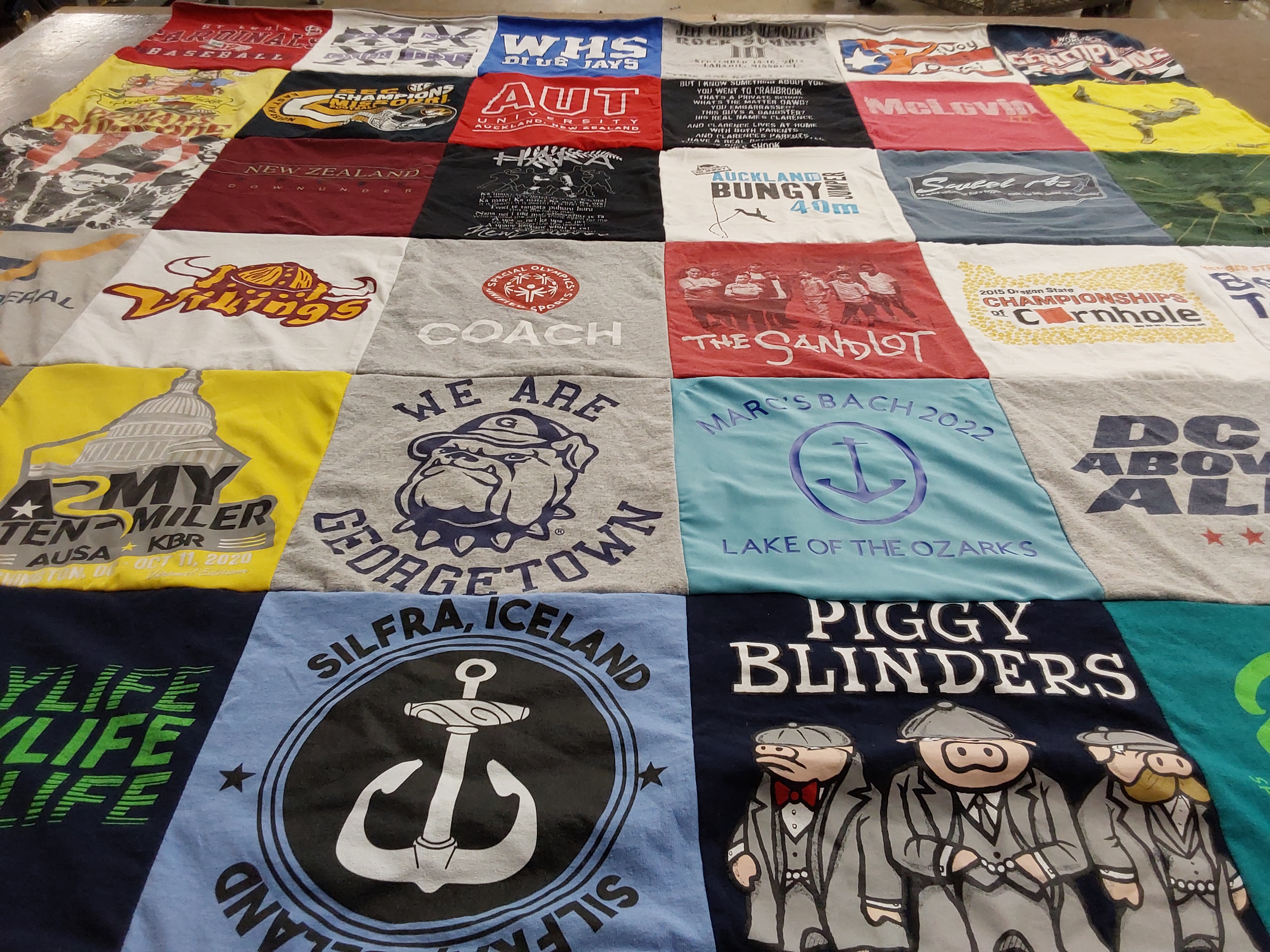 T-shirt quilt featuring vikings by Zach from VA
