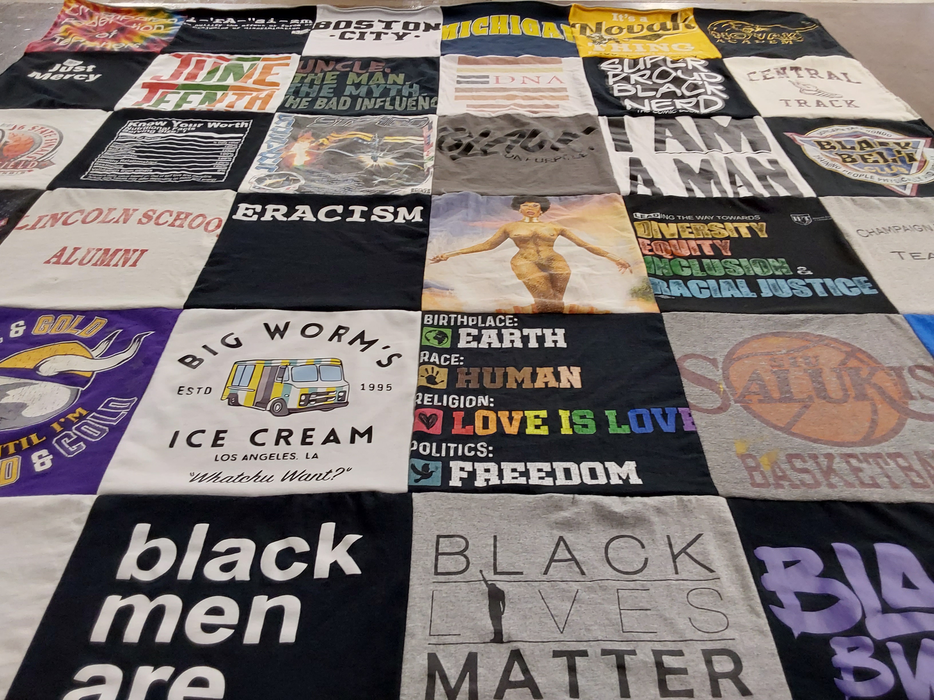 T-shirt quilt featuring saluki basketball by Christopher from IL