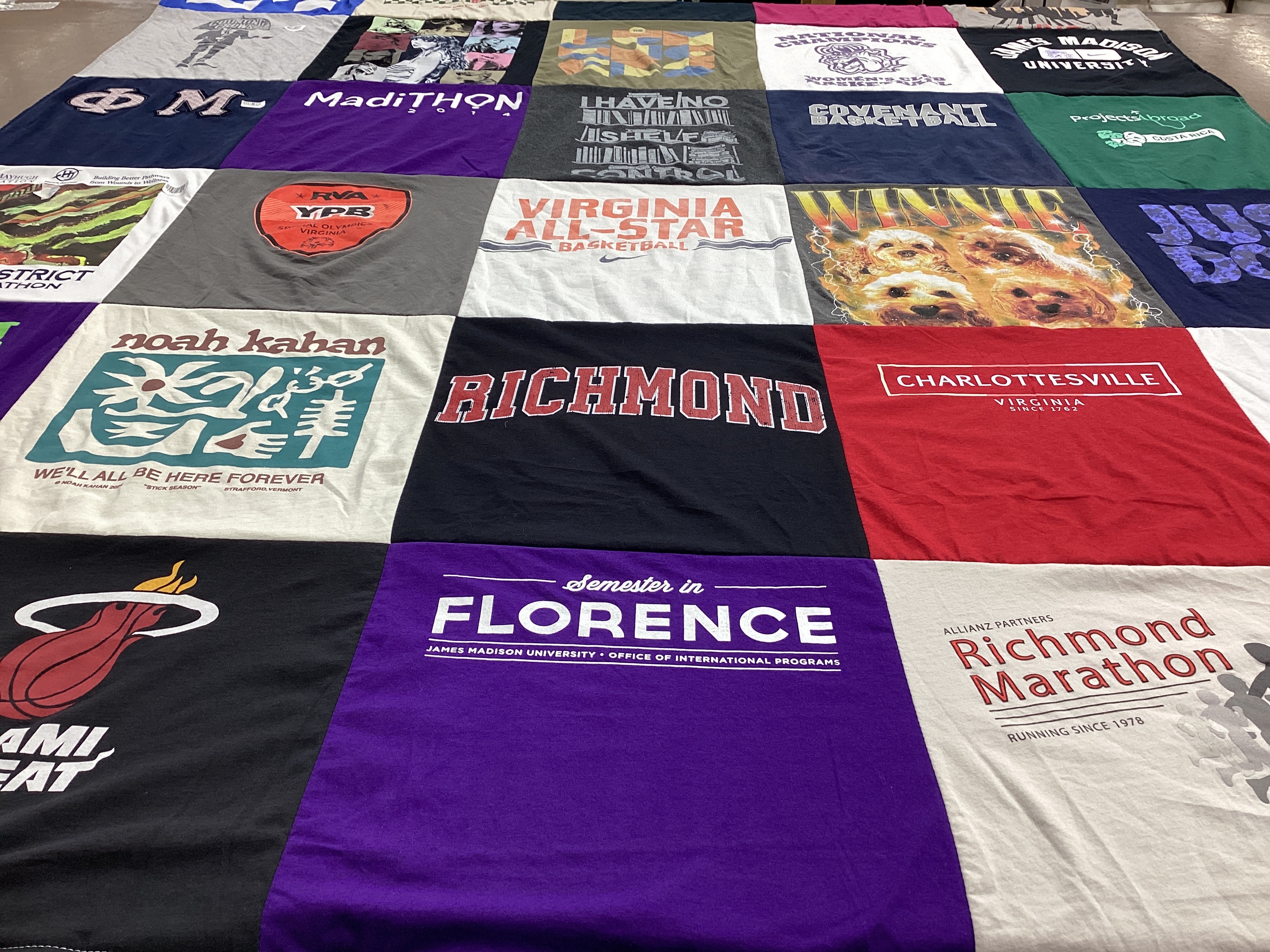 T-shirt quilt featuring miami heat, richmond basketball team by Margot from VA