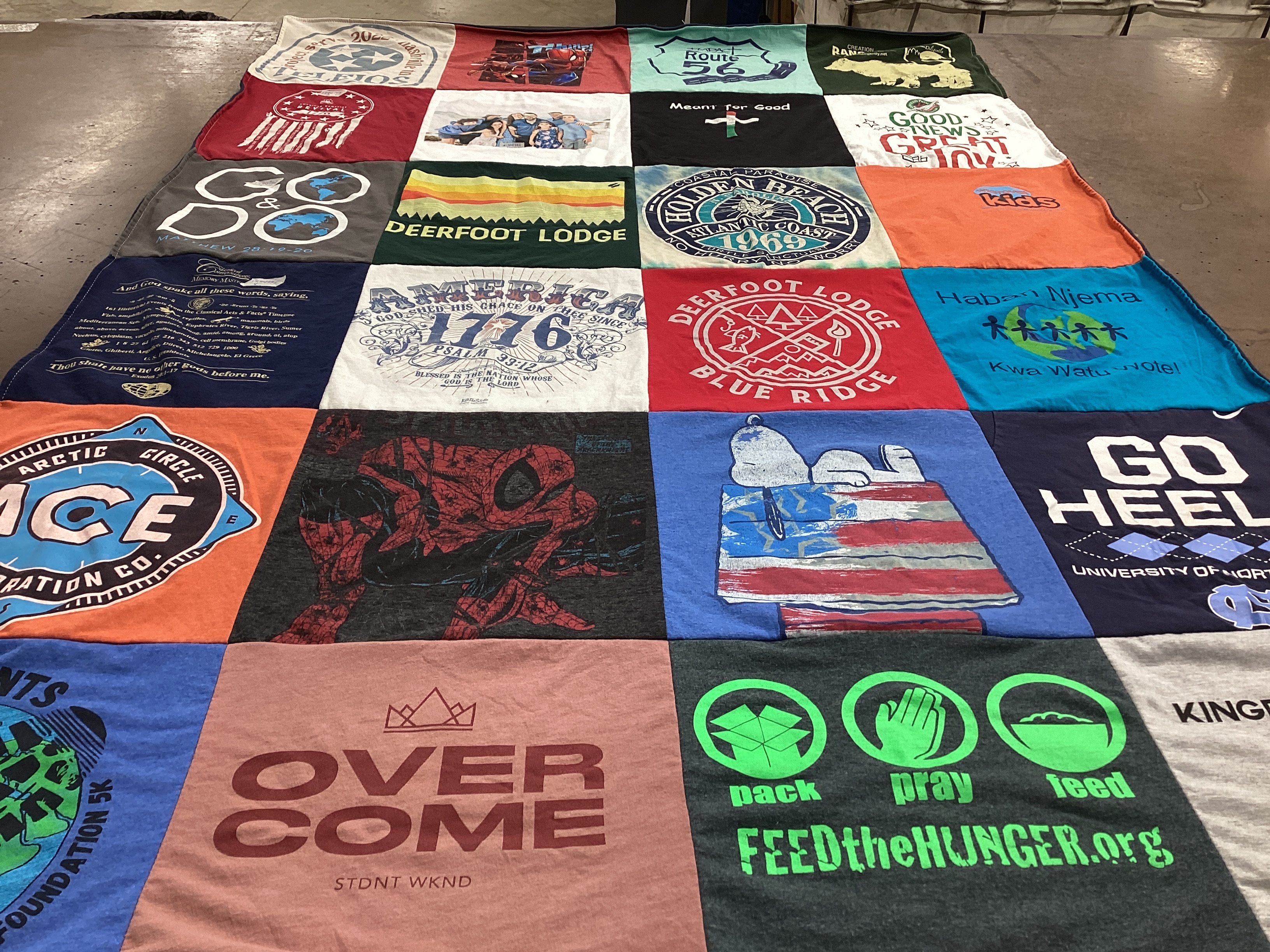 T-shirt quilt featuring university of north carolina tar heels by Cheri from GA