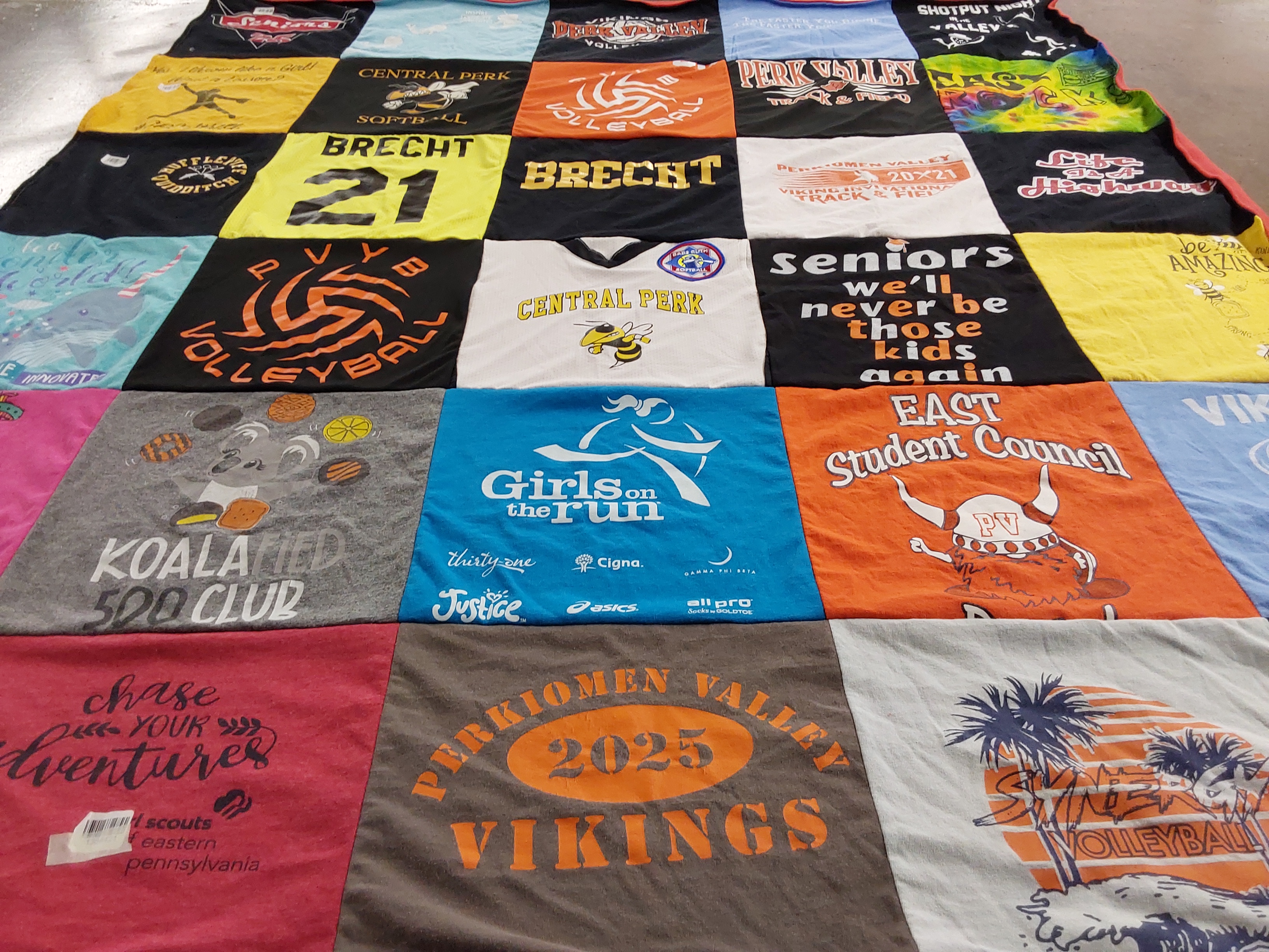 T-shirt quilt featuring perkiomen valley vikings by Joshua from PA