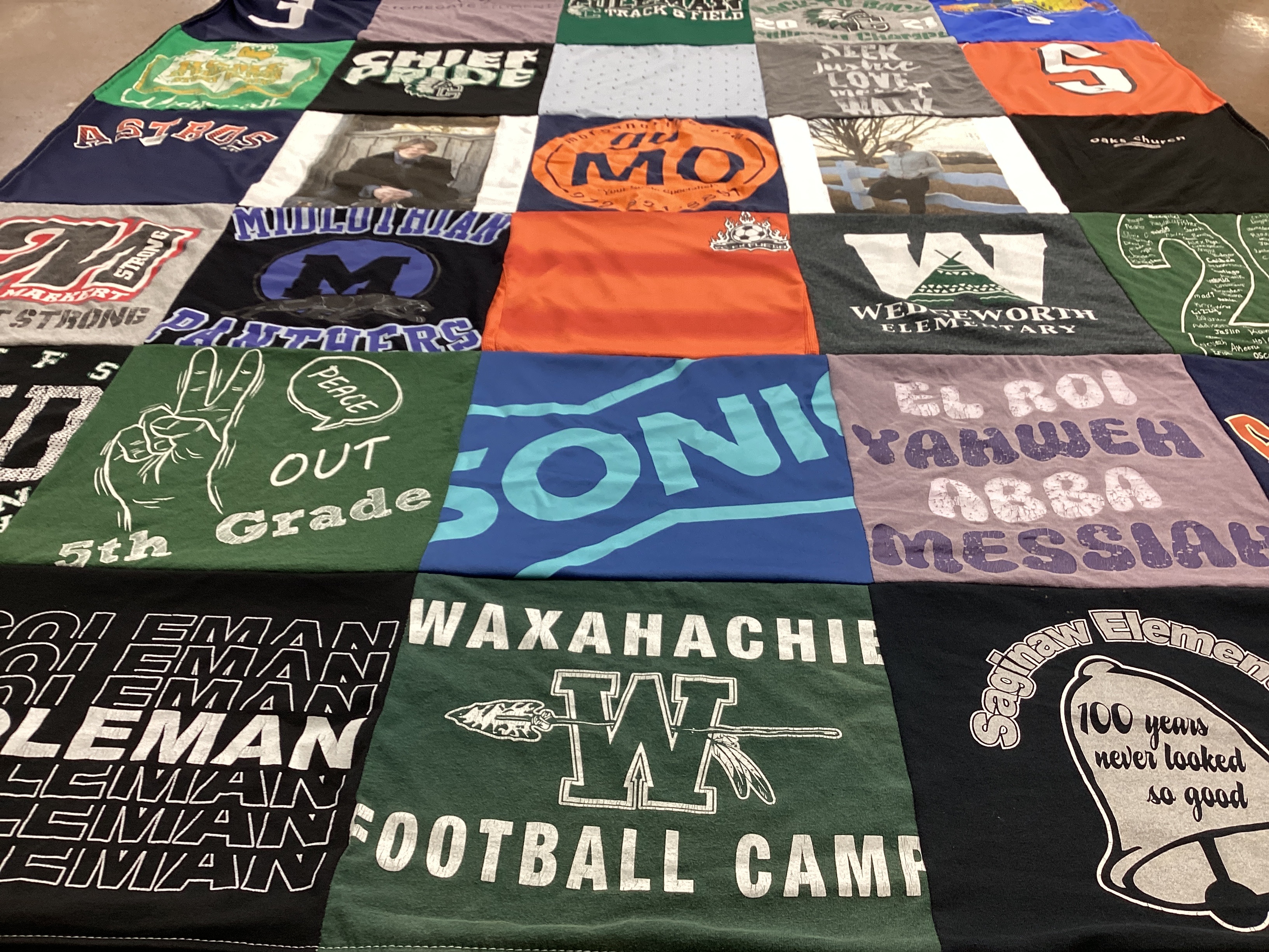 T-shirt quilt featuring waxahachie football camp by Jennifer from TX