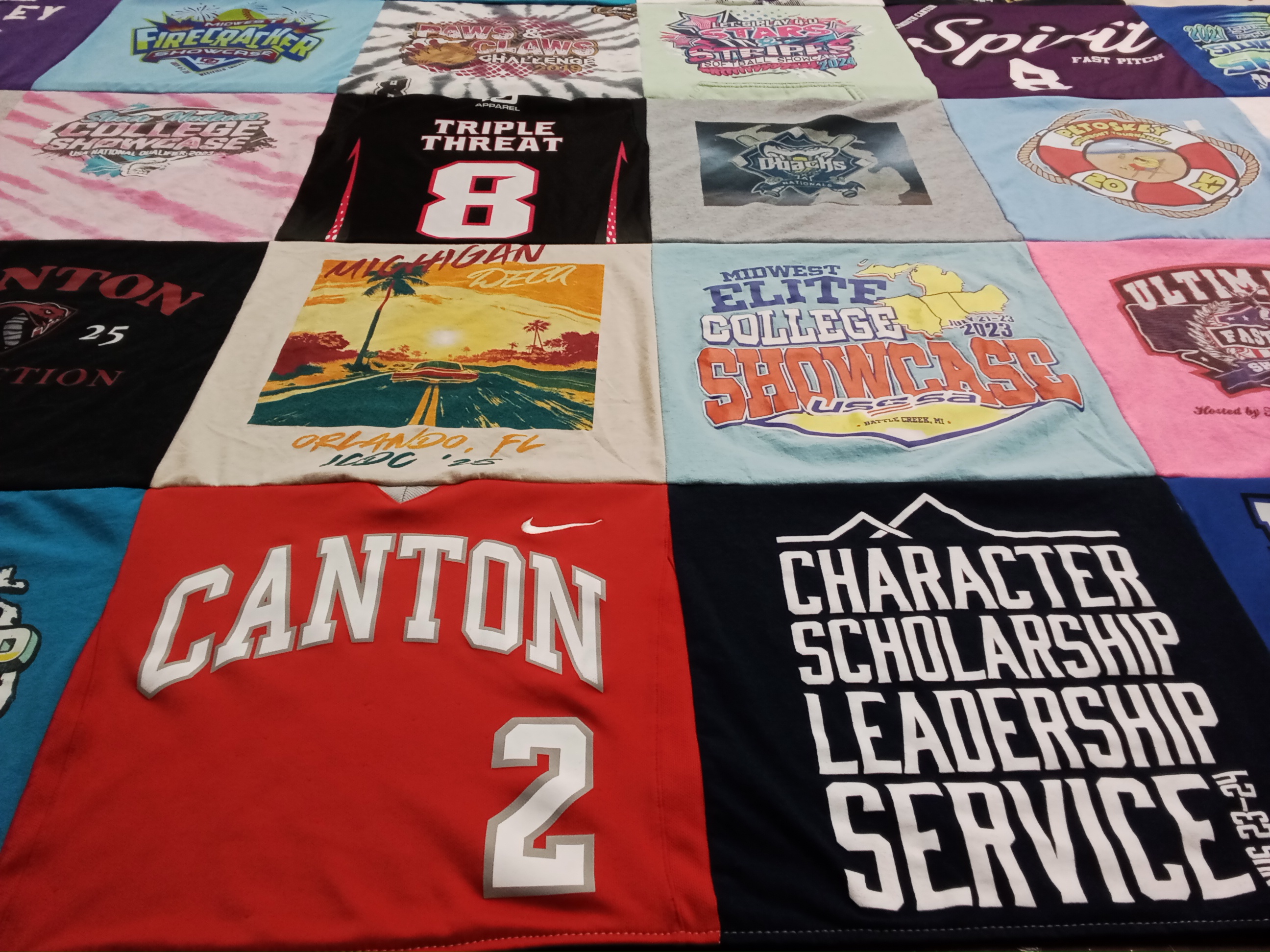 T-shirt quilt featuring canton high school by Angie from MI